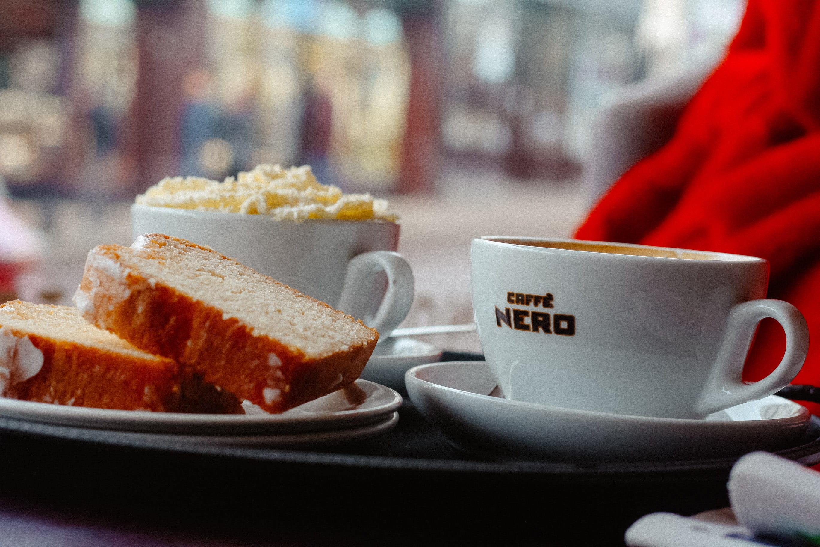 temptation, mug, cup, freshness, sweet food, resturant, saucer, tea cup, eating utensil, hot drink, coffee cup, food, food and drink, wolverhampton, cafe nero, HD Wallpaper