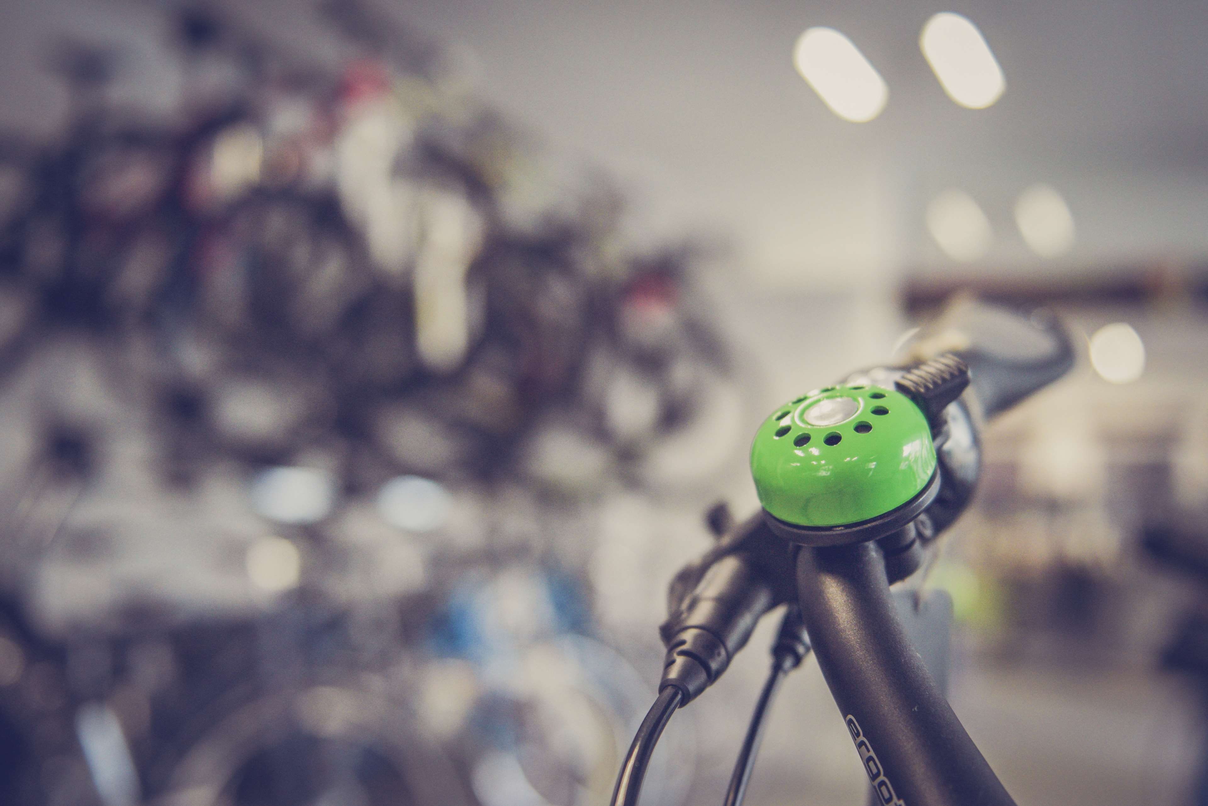 no people, city, electric lamp, lighting equipment, cable, industry, brakes, bicycle, handle bar, close-up, mode of transportation, blur, shop, 4K, day, HD Wallpaper