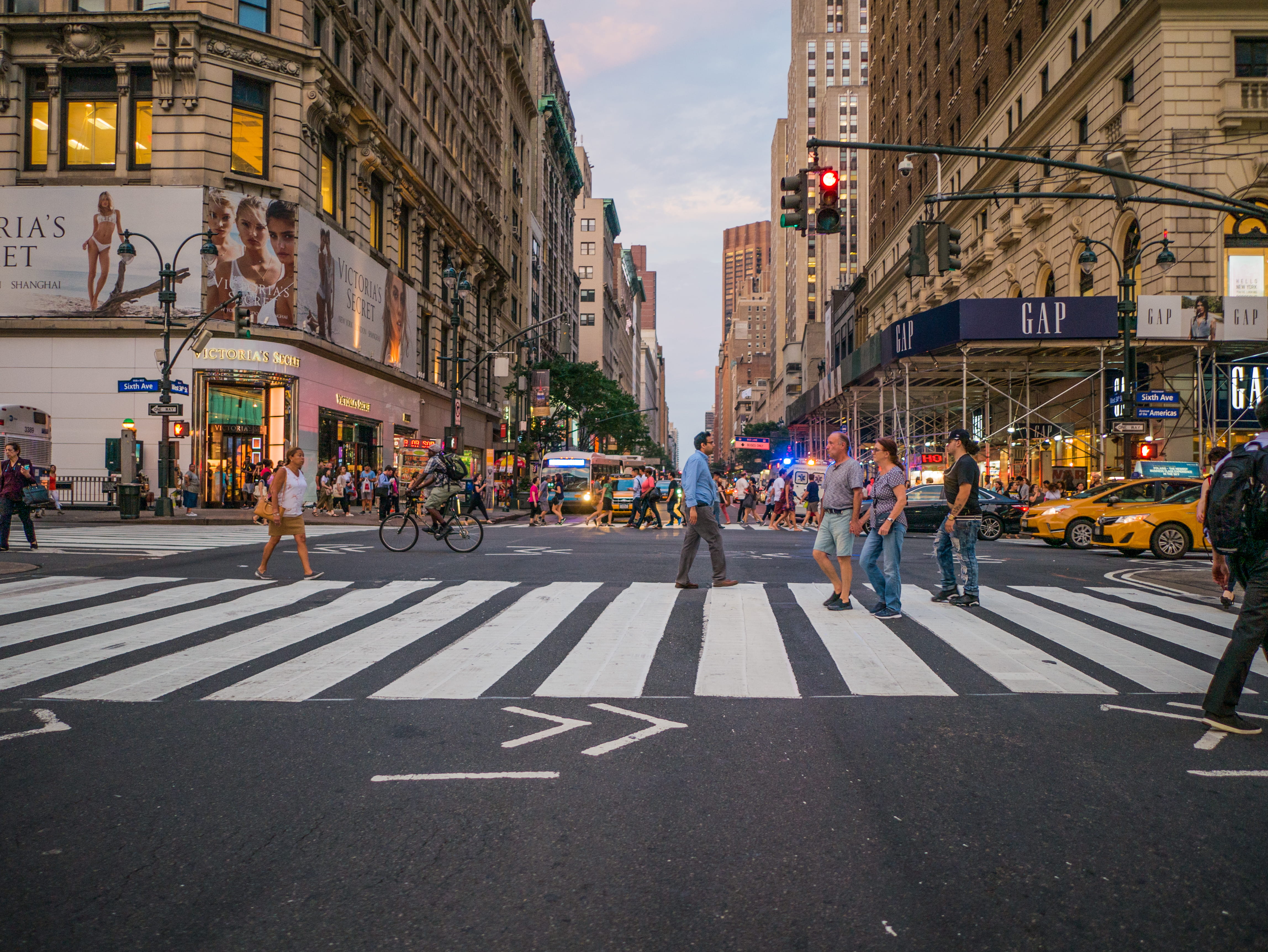 traffic, group of people, street, real people, architecture, road, bikes, outdoors, city street, sign, marking, large group of people, city, built structure, HD Wallpaper
