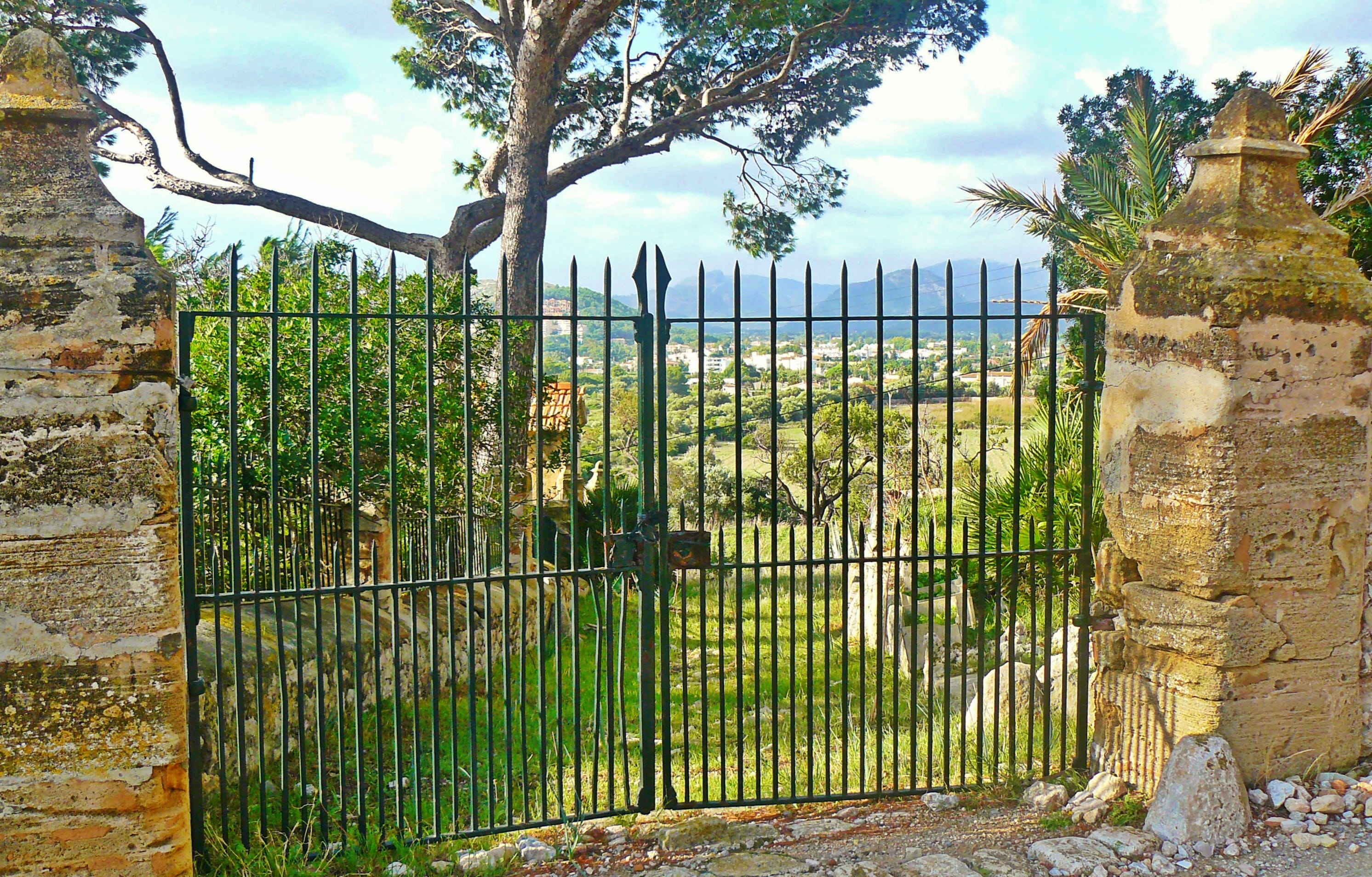 security, safety, barrier, protection, nature, south, Holiday, gate, building, atmospheric, architecture, hiking, Fence, green color, mediterranean, closed, HD Wallpaper