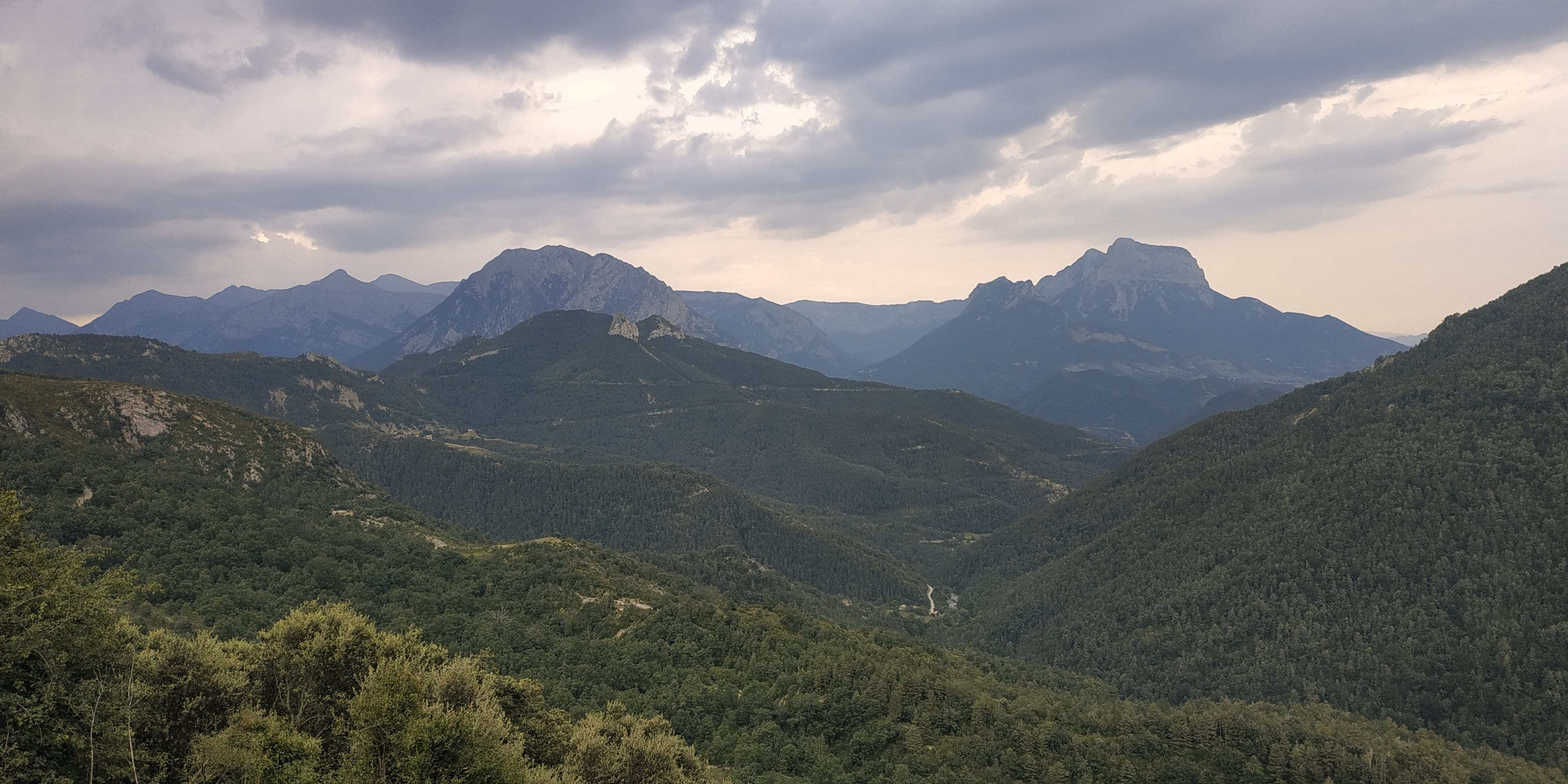 mountain, nature, mountain range, pine woodland, rural, day, tranquil scene, ordesa, pyrenees, summer, landscape, monte perdido, mountain peak, spain, sky, HD Wallpaper