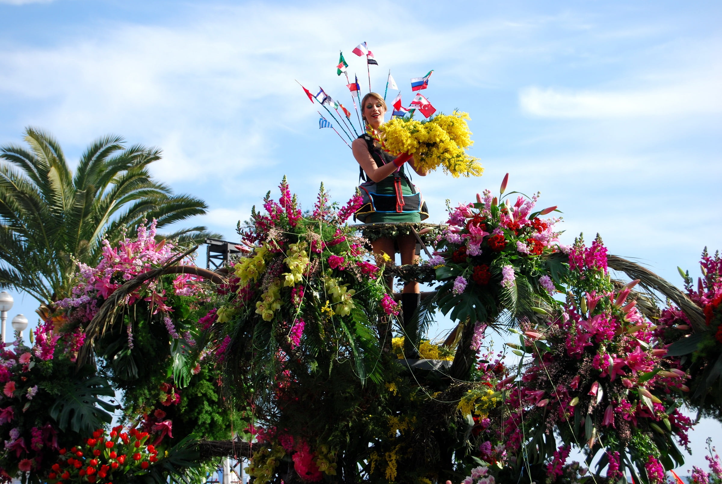no people, asia, mimosa, nature, beauty in nature, sculpture, pink, outdoors, plant, representation, famous Place, low angle view, 1080P, flowers, day, HD Wallpaper