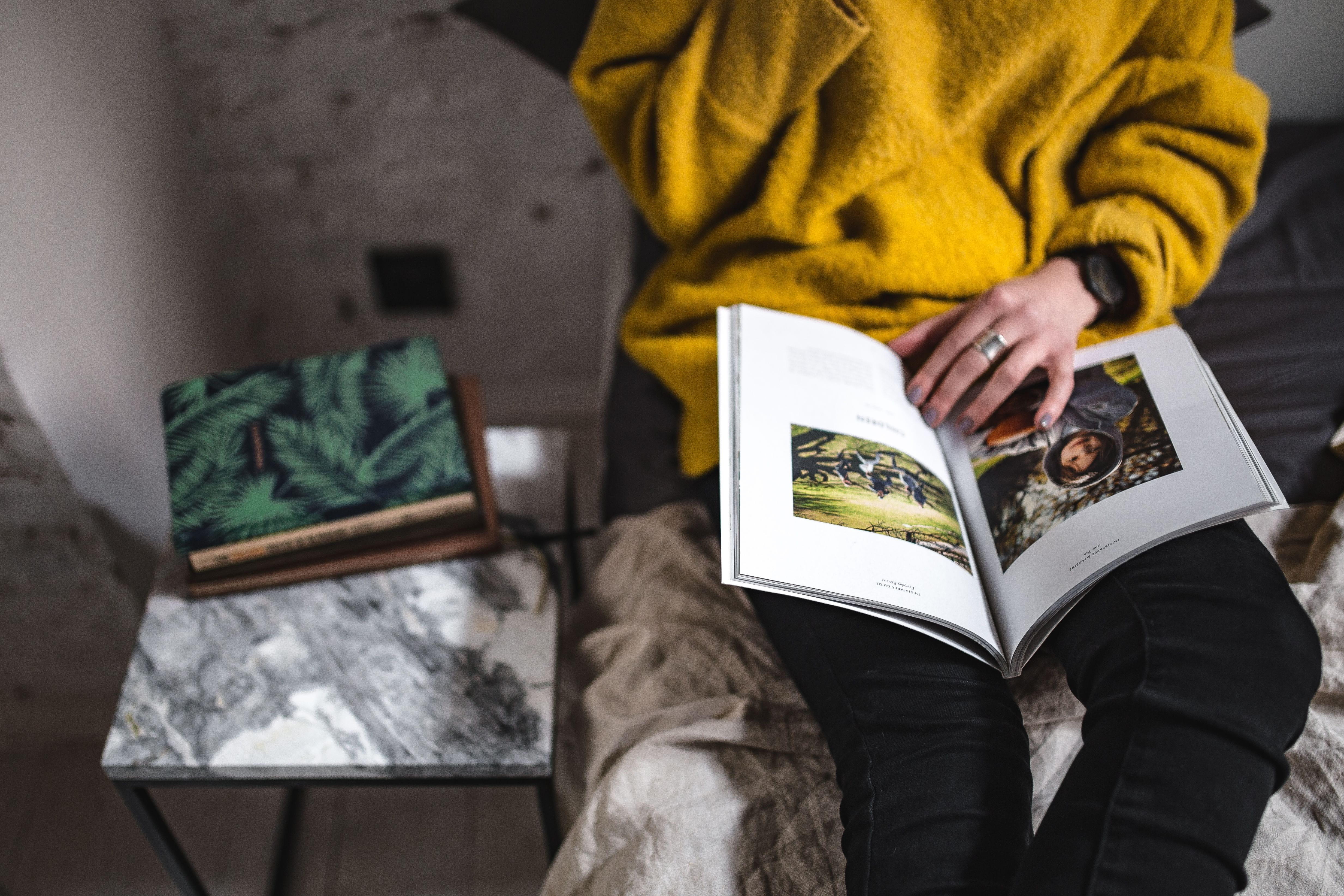 sitting, adult, clothing, woman, relax, education, female, woman reading, 4K, bible, bedroom, real people, book, lifestyles, young, sweater, people, one woman only, HD Wallpaper