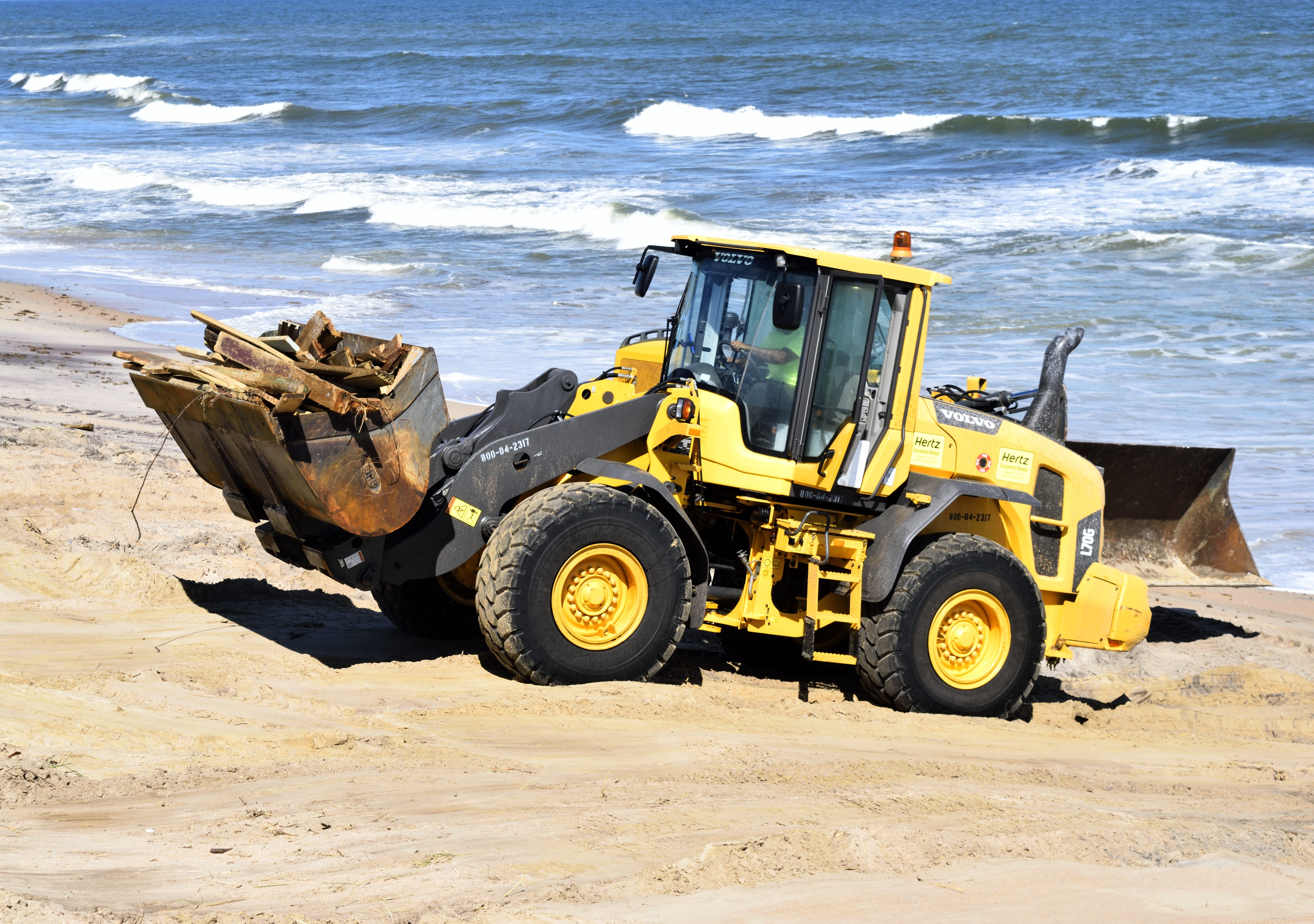 debris hurricane, landscape, day, water, equipment, nature, seashore, bulldozer, tractor, outdoor, backhoe, land, coast, no people, land vehicle, tropical, HD Wallpaper