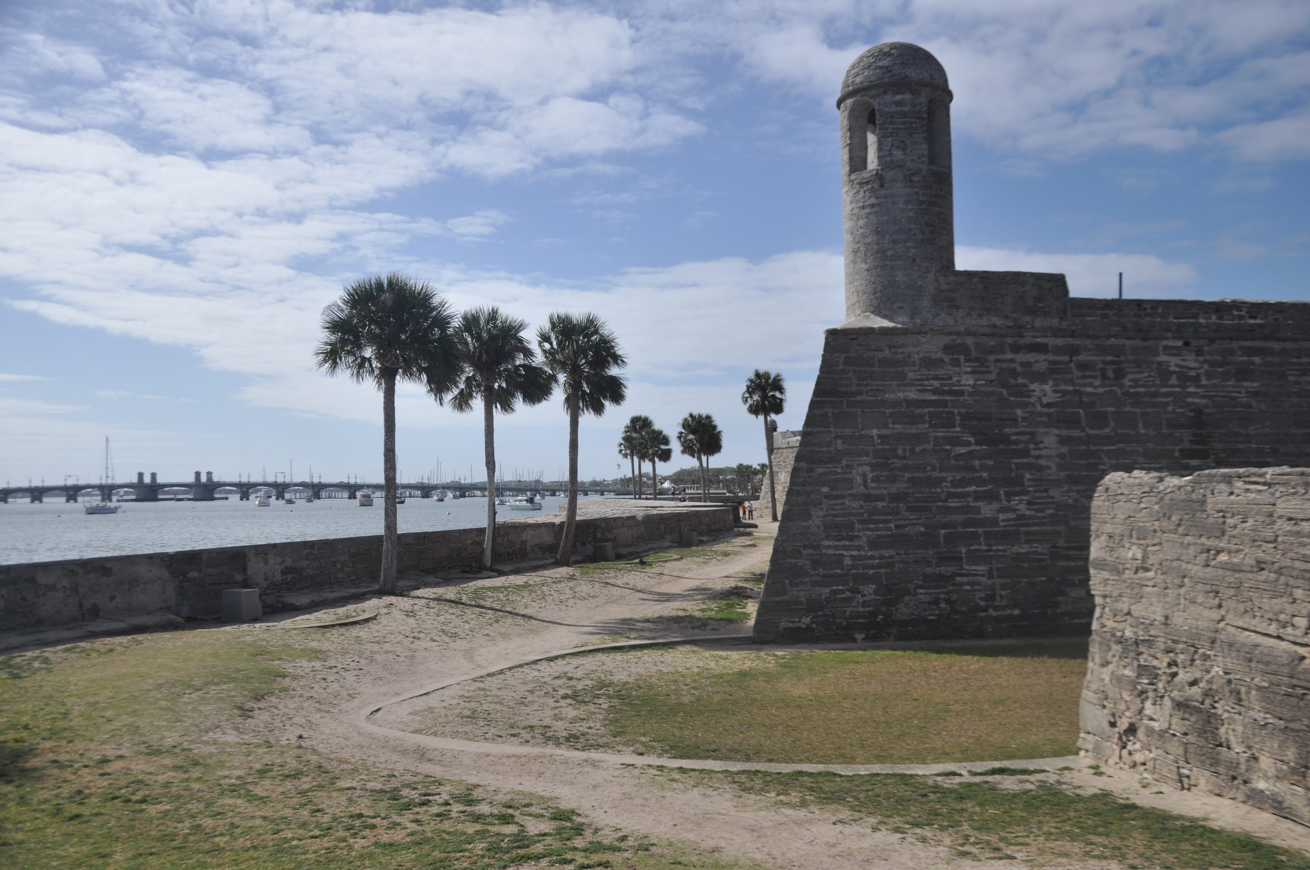 factory, travel destinations, tree, grass, florida, stone wall, building exterior, wall, defense, old, sky, smoke stack, castle, cloud - sky, landmark, HD Wallpaper