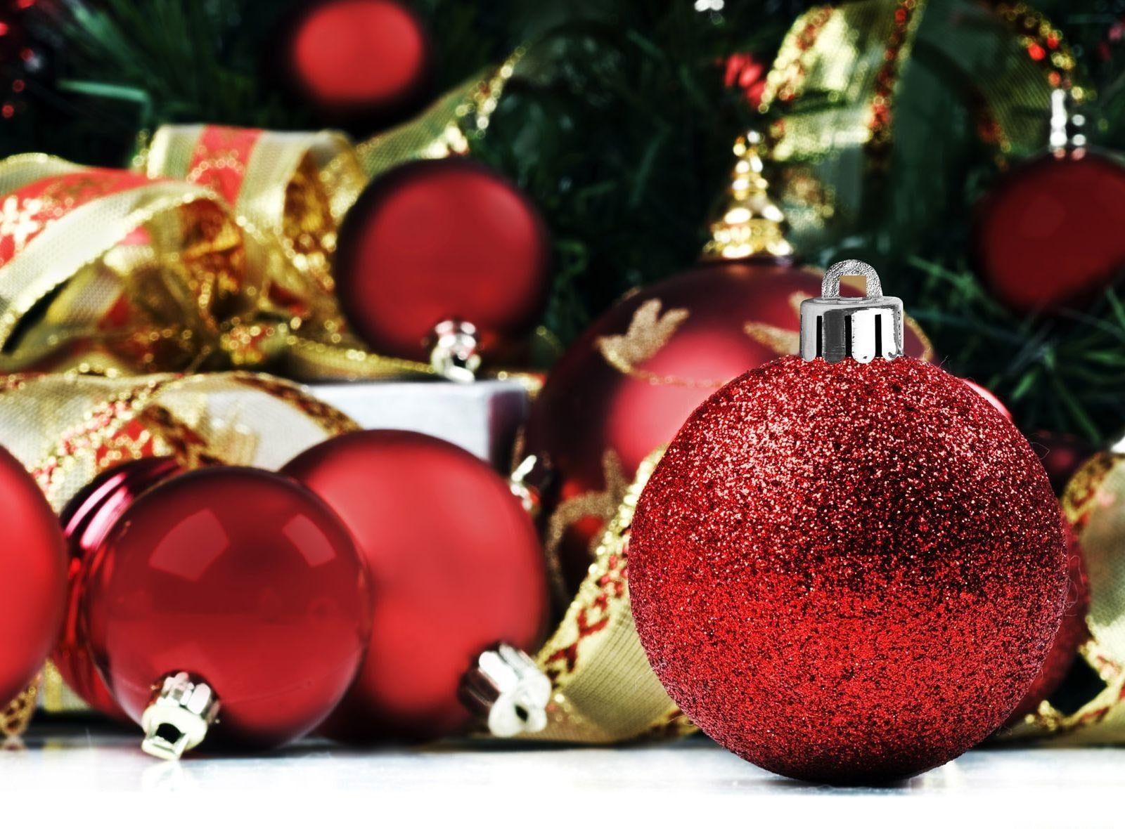 holiday, glitter, decorations, christmas, balloons, attributes, christmas decorations, red, 720P, HD Wallpaper