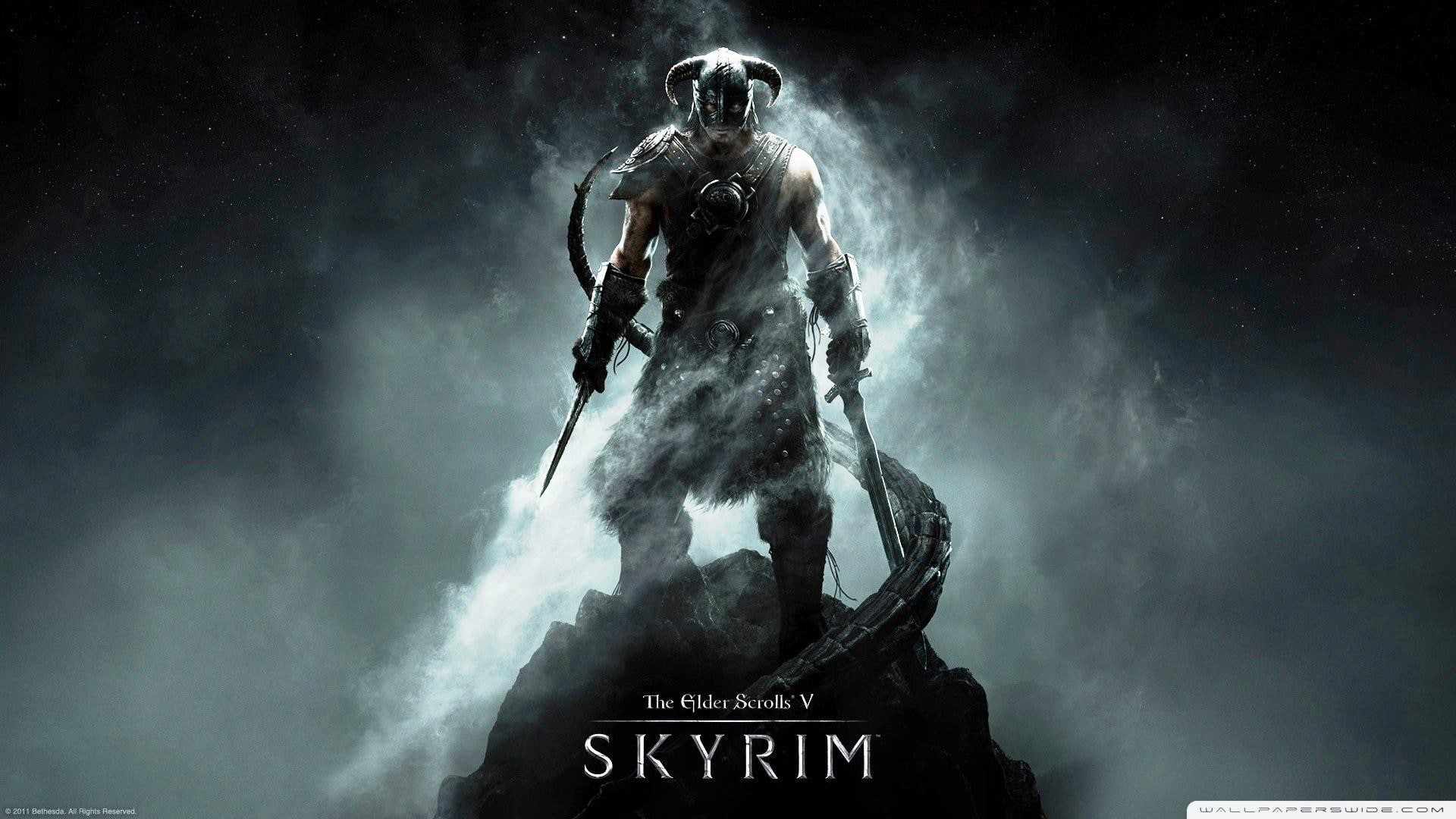 outdoors, communication, celebration, people, 1080P, video games, fantasy art, The Elder Scrolls V: Skyrim, sport, event, cloud - sky, aggression, fear, HD Wallpaper