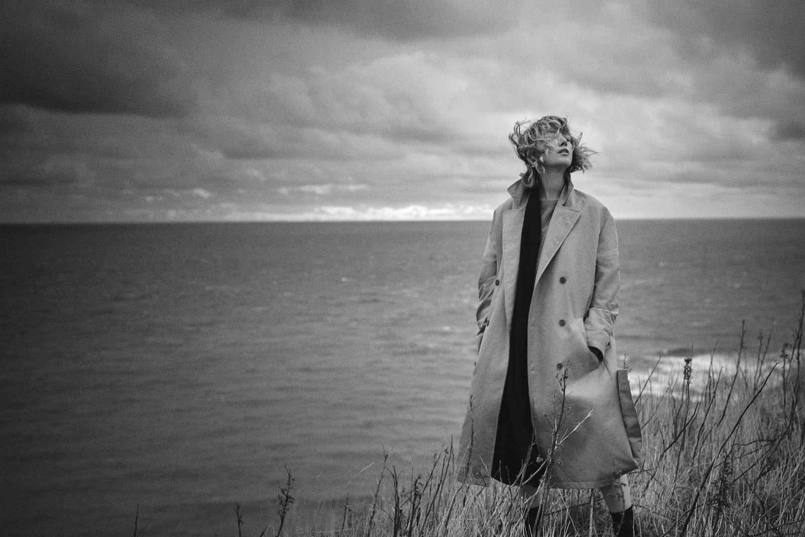 art and craft, beauty in nature, women, horizon, beach, male likeness, representation, tranquility, sky, sea, no people, Lou Schoof, day, cloud - sky, nature, HD Wallpaper