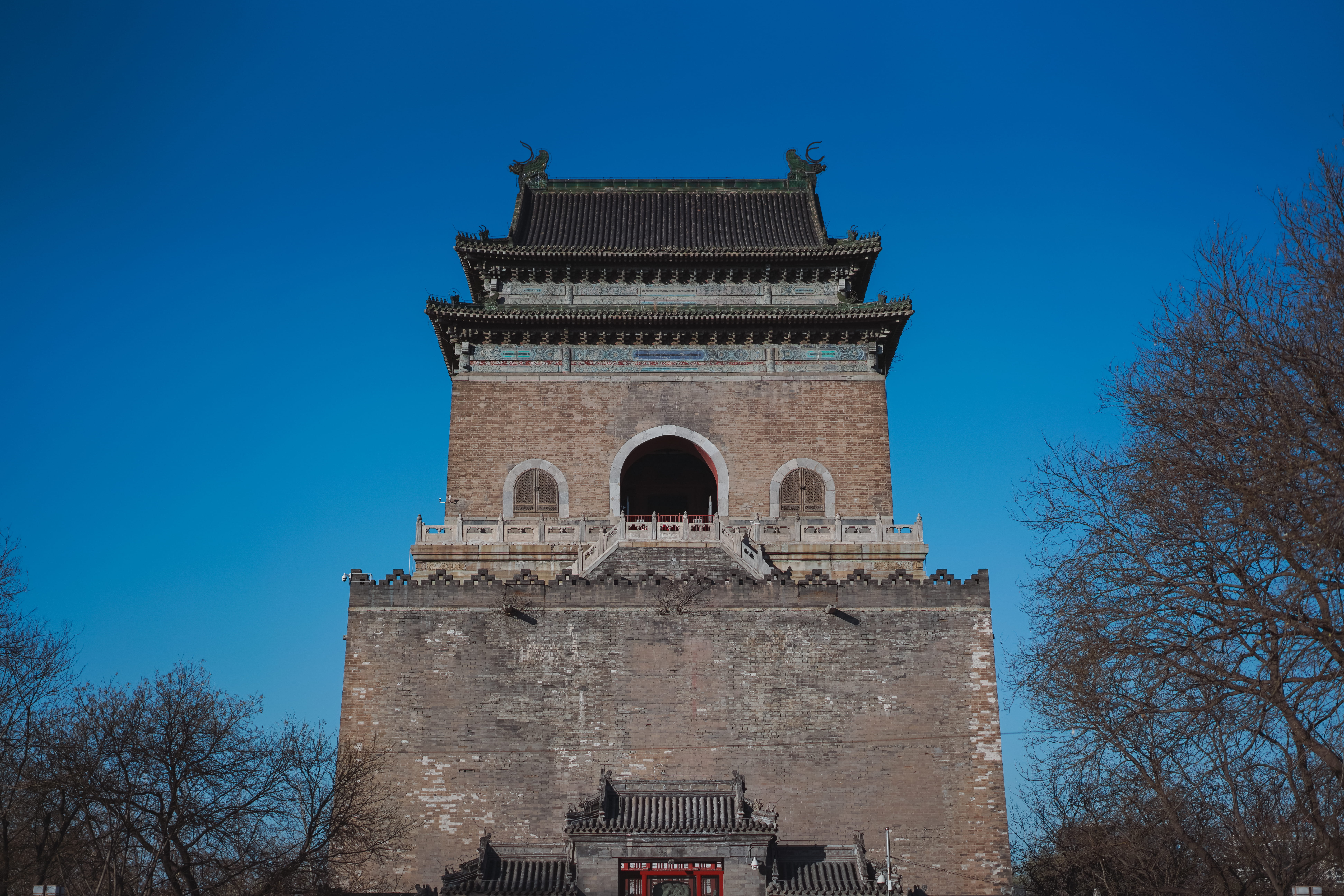 clear sky, the past, no people, blue, architecture, arch, travel, ancient architecture, old style, tourism, beijing, building exterior, built structure, HD Wallpaper