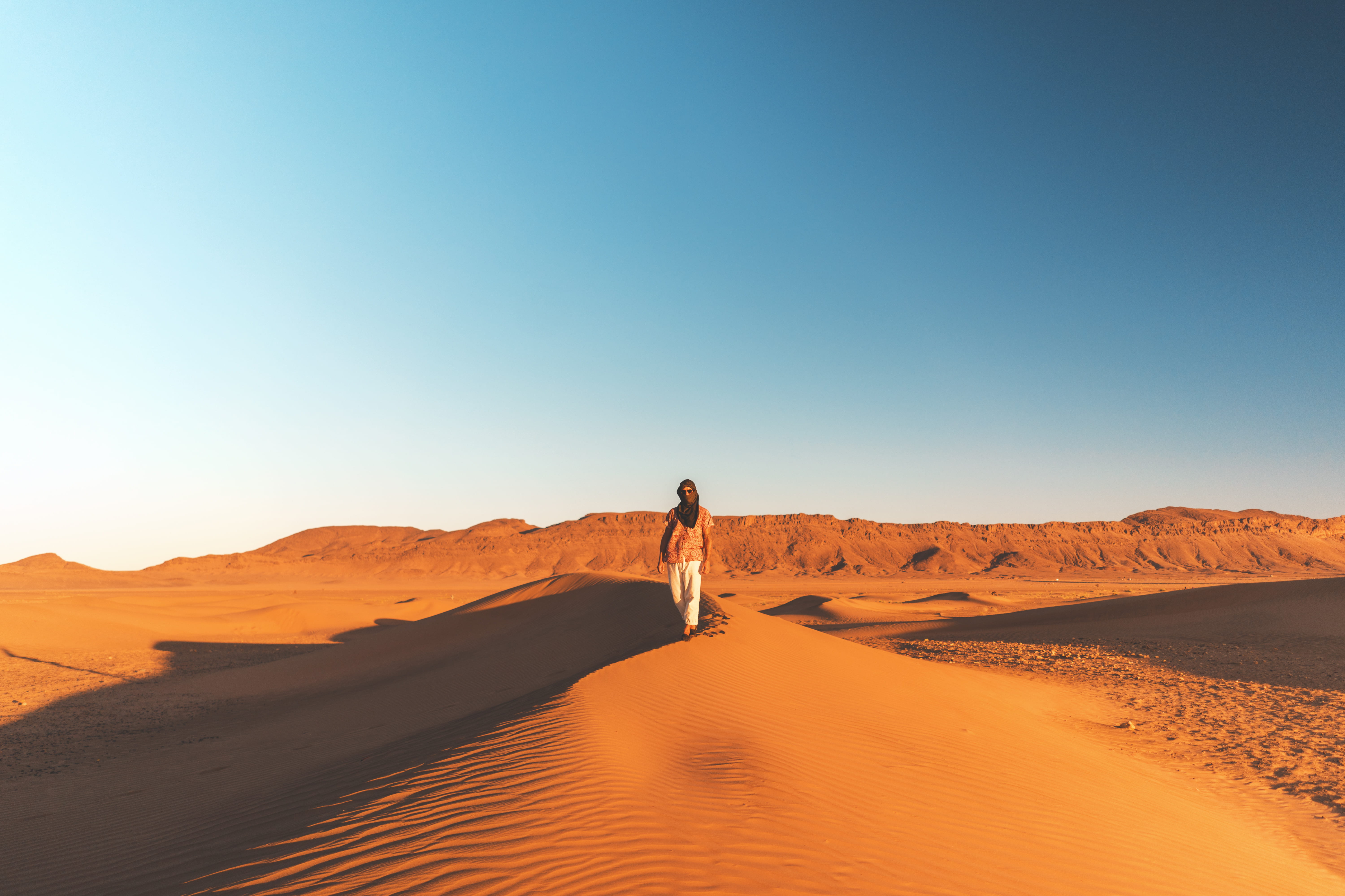 hot, view, clothe, bright, vacations, beauty in nature, dry, summer, zagora, non-urban scene, walking, nature, blue, man, standing, background, copy space, HD Wallpaper