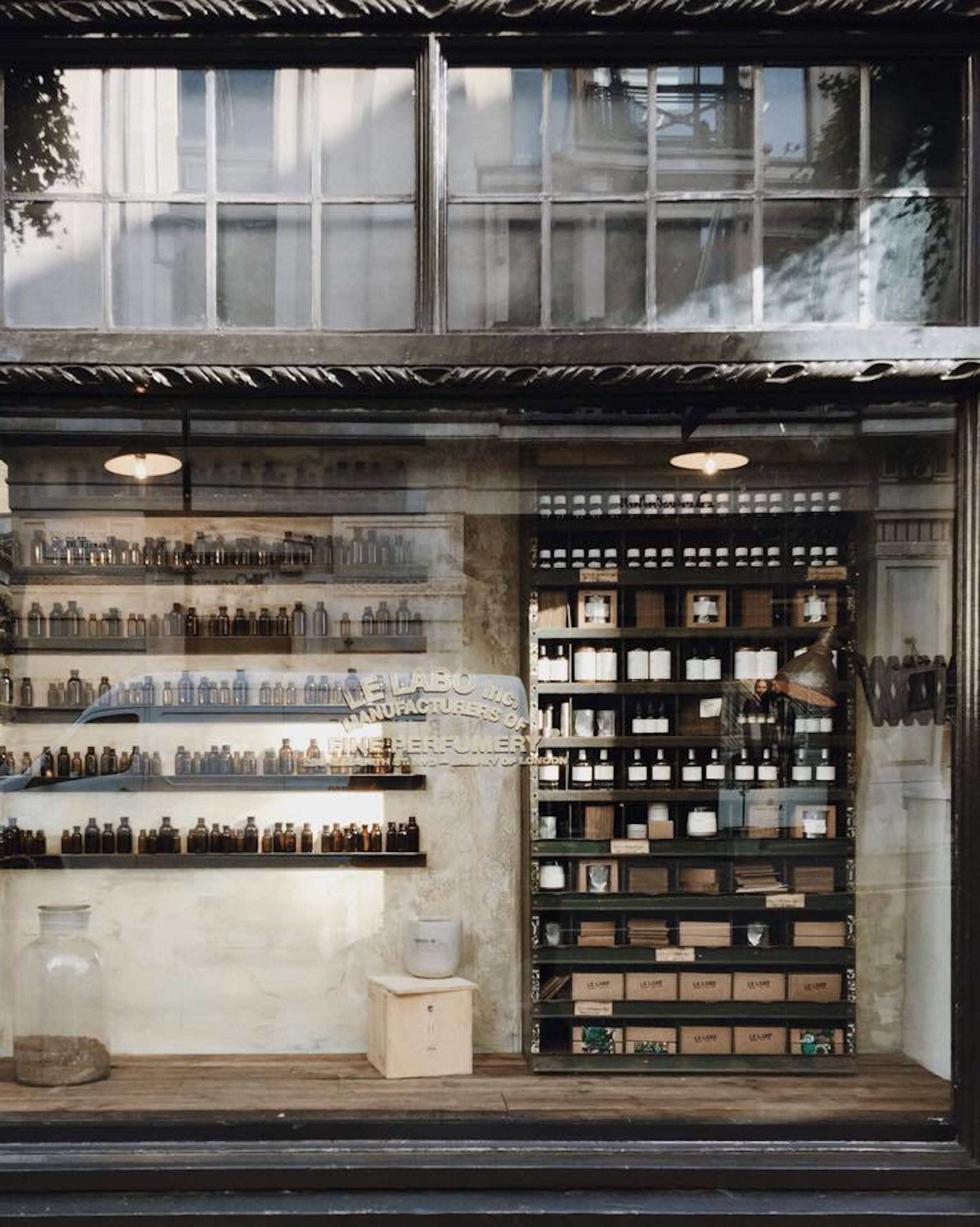 building, window, transparent, communication, le, architecture, bottles, display, fragrance, apartment, storefront, le labo, business, shop, built structure, Phone HD Wallpaper