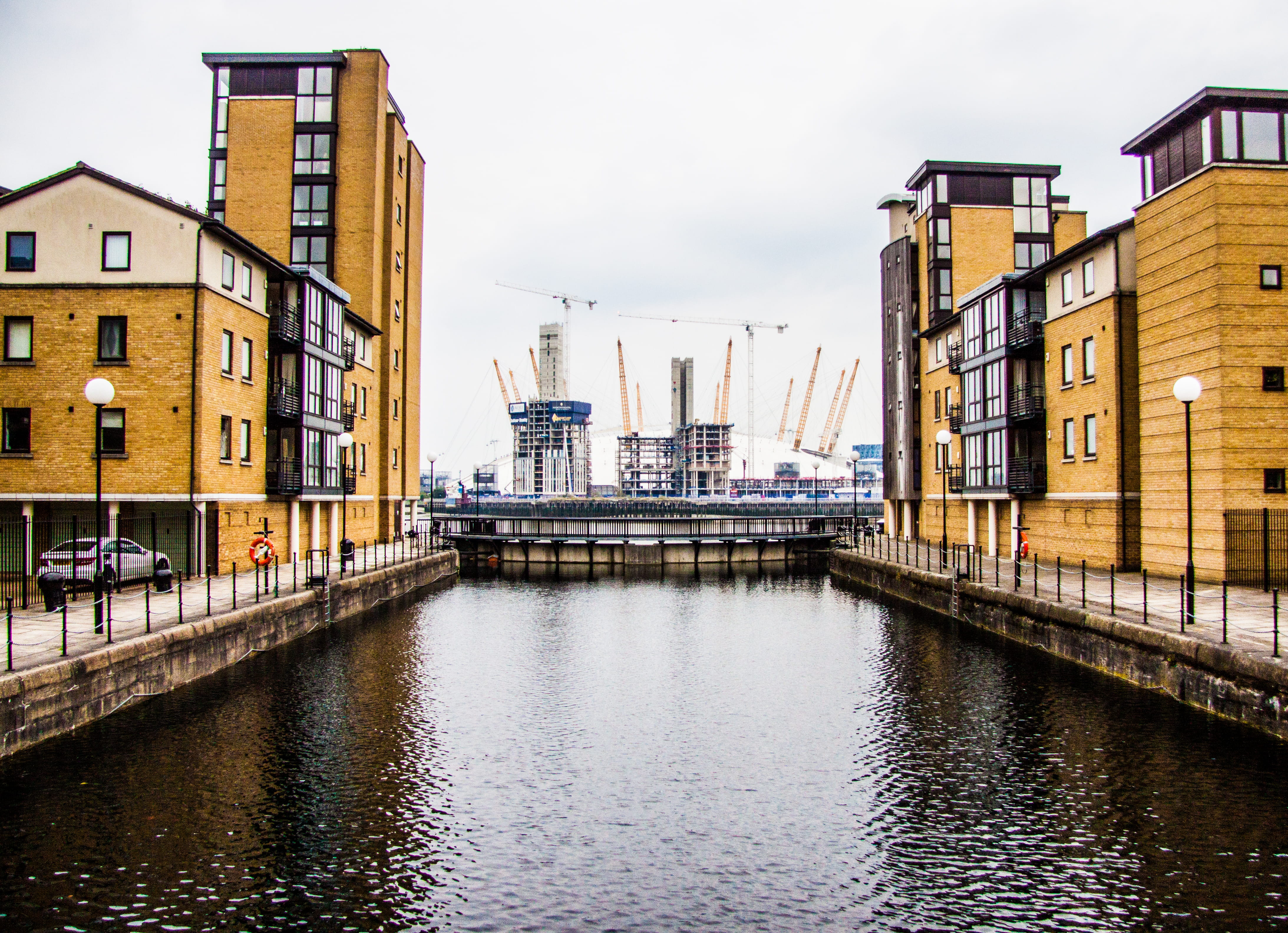arena, outdoors, blackwall, no people, building exterior, built structure, sky, transportation, city, 4K, mode of transportation, building, connection, HD Wallpaper