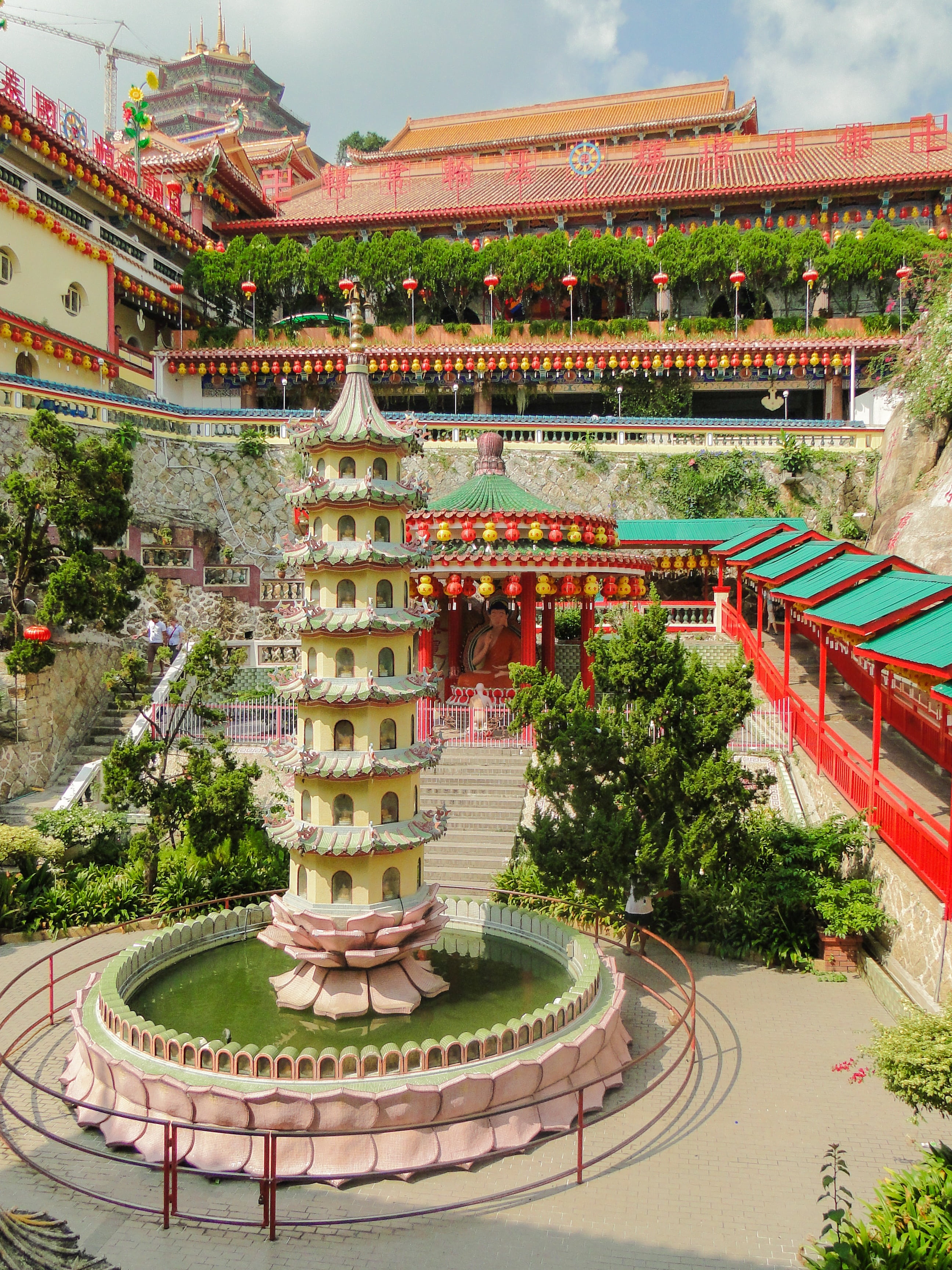 building exterior, sky, plant, outdoors, religion, penang, built structure, malaysia, kek lok si temple, city, travel, 2K, travel destinations, day, building, Phone HD Wallpaper