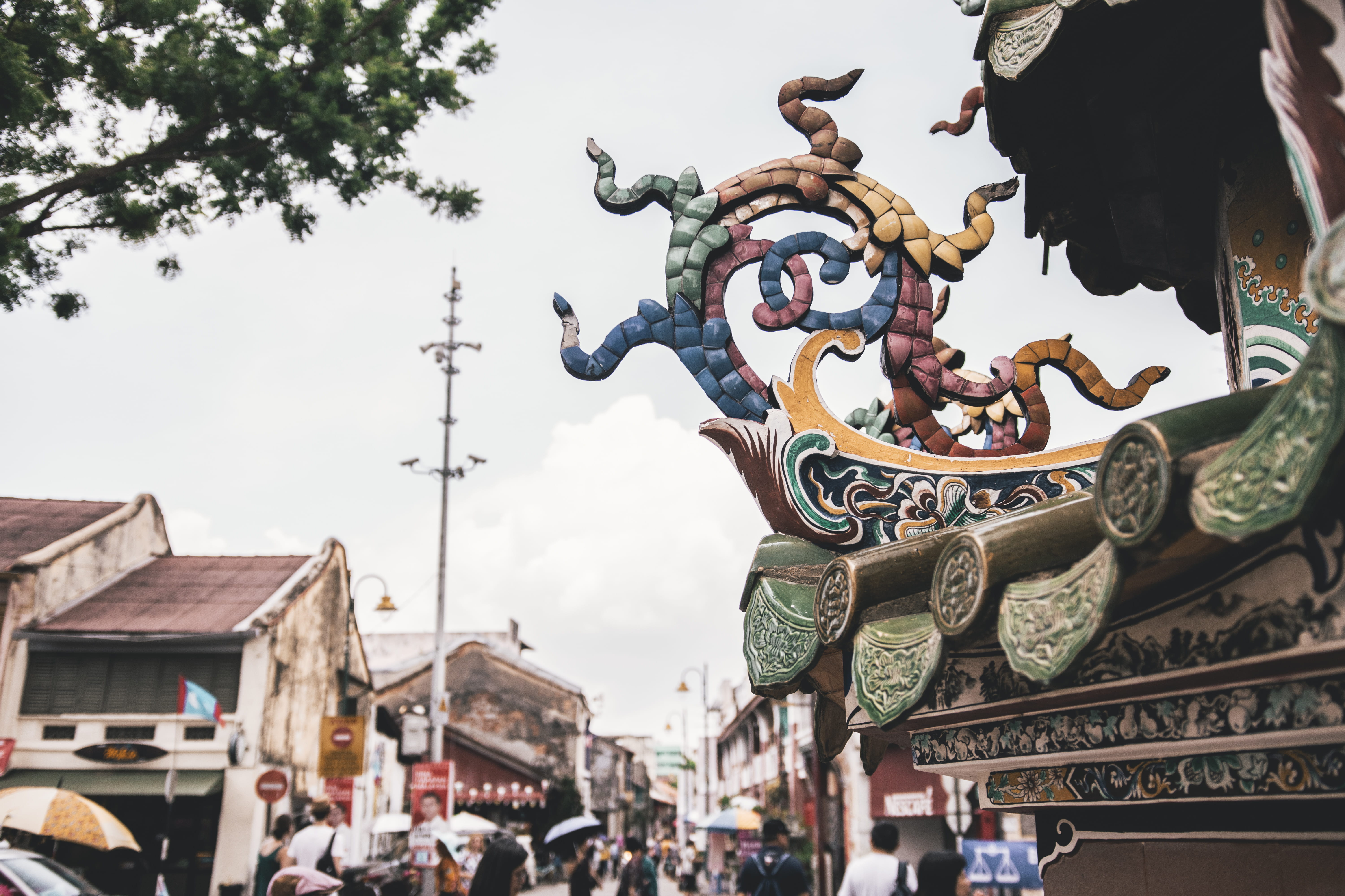 village, art and craft, travel, gray, travel destinations, bike, temple, sculpture, george town, human representation, representation, parade, daytime, HD Wallpaper