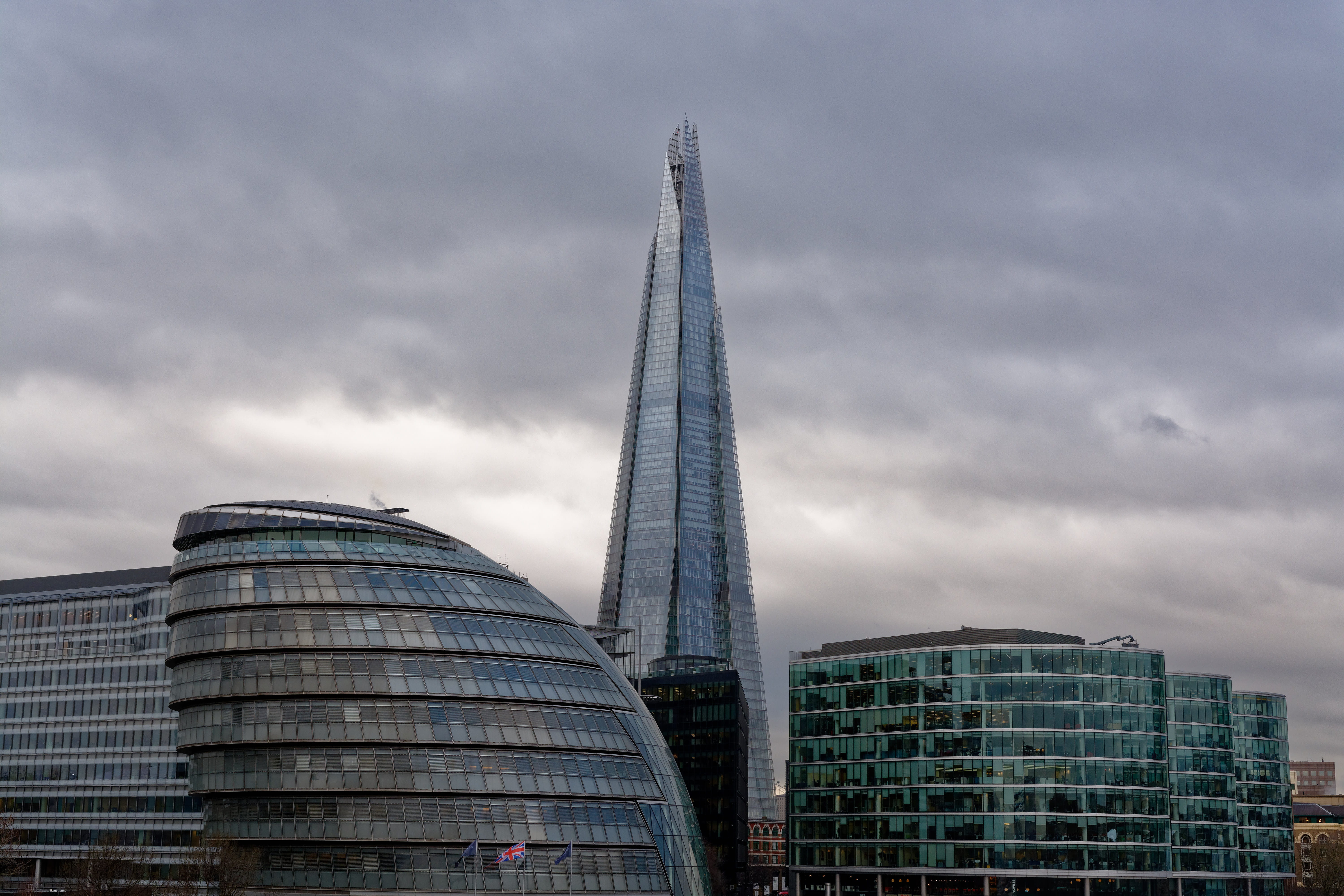 skyscraper, london bridge, day, steel, city, built structure, financial district, building, spire, cityscape, modern, glass, 5K, office, tall - high, tower, HD Wallpaper
