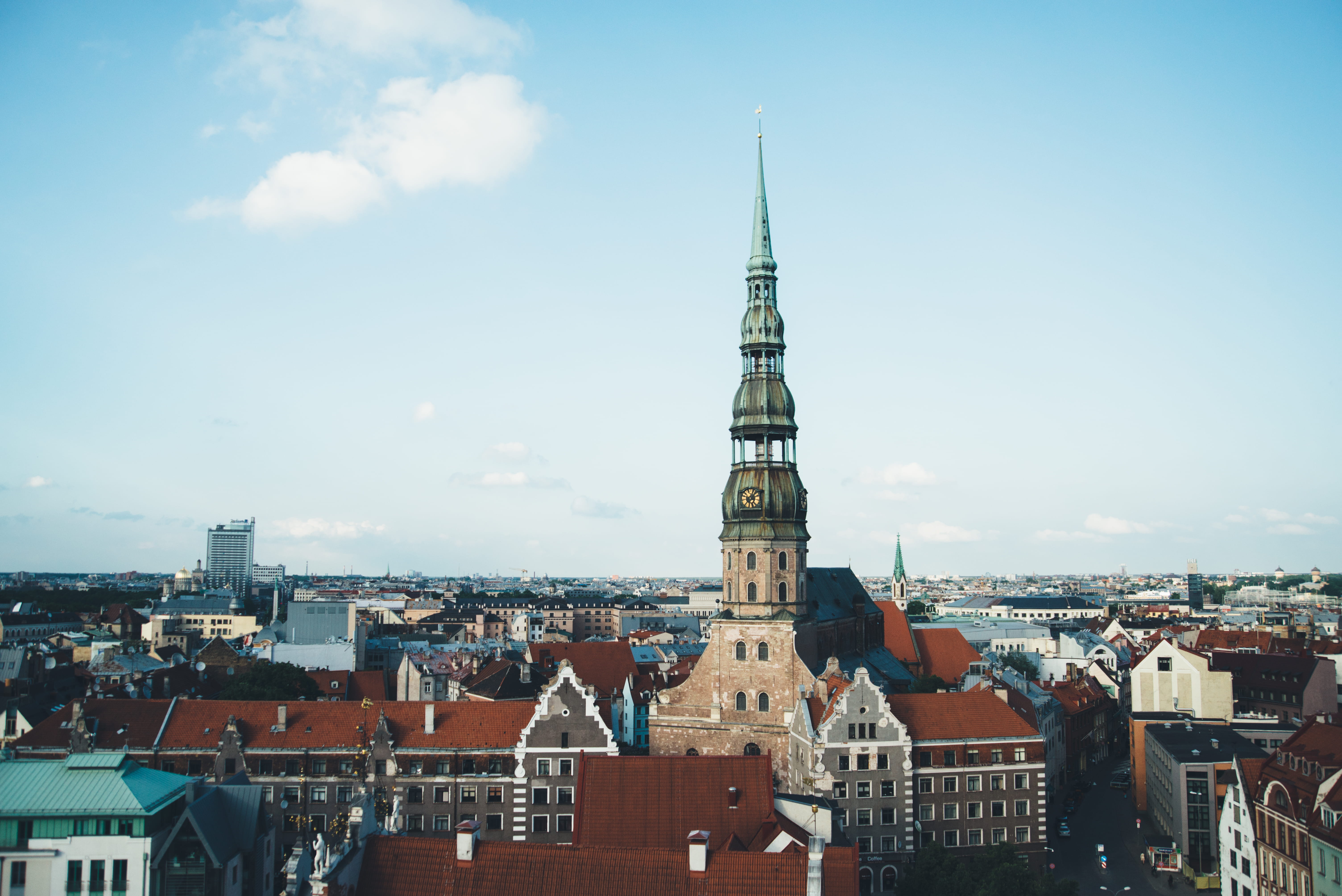 townscape, old town, no people, riga, tall - high, nature, architecure, built structure, building, residential district, latvia, travel destinations, sky, HD Wallpaper