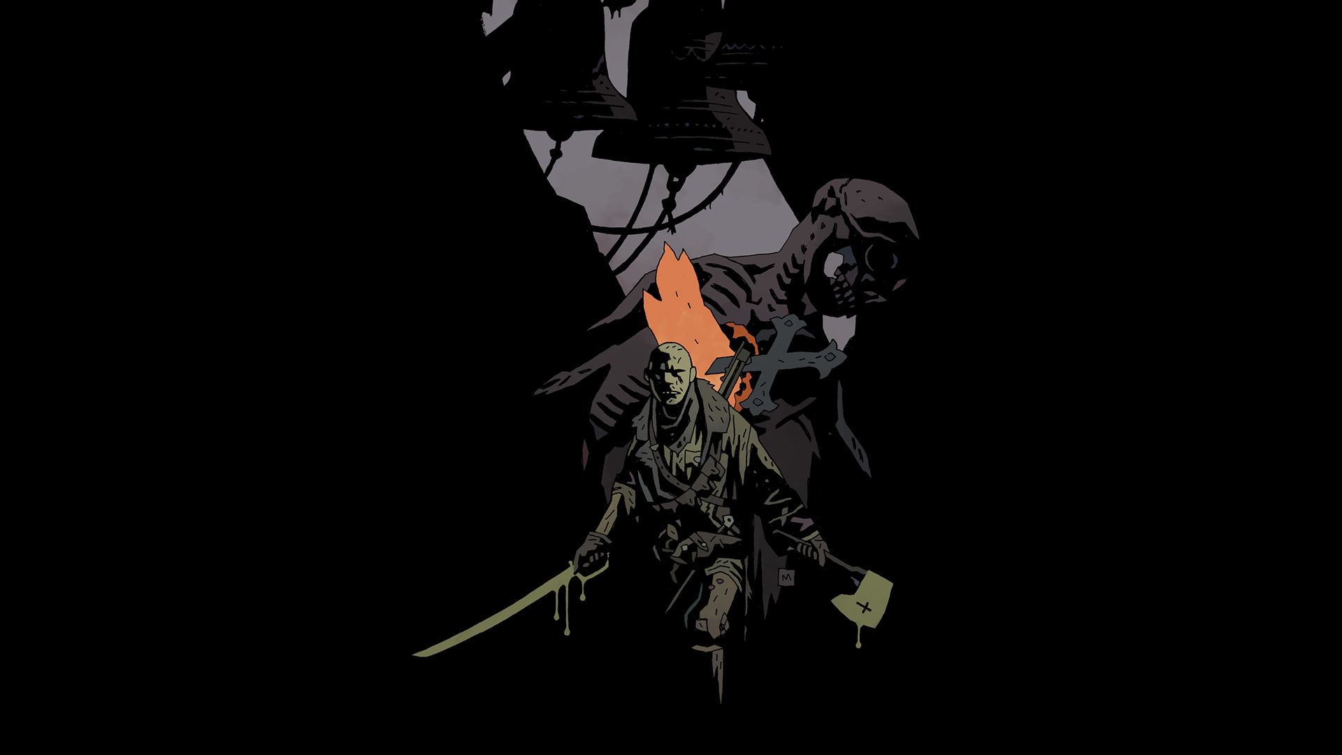 hd, black, cartoon/comic, 1080P, baltimore, HD Wallpaper