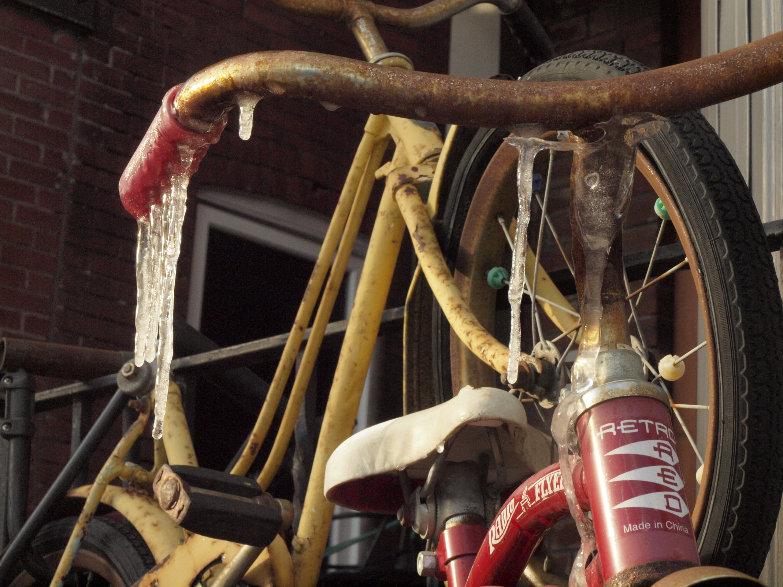 kensington market, transportation, machine valve, tricicle, the past, photography, abandoned, vintage, wheel, obsolete, land vehicle, frozen, toronto, water frozen, HD Wallpaper