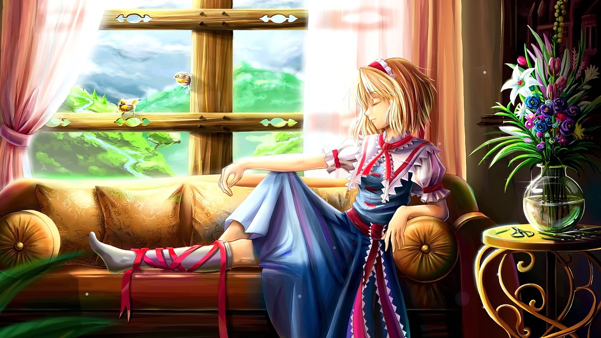hair, blonde, 1080P, short hair, retail display, real people, indoors, looking, beauty, anime, anime girls, fashion, adult, window, leisure activity, lifestyles, HD Wallpaper
