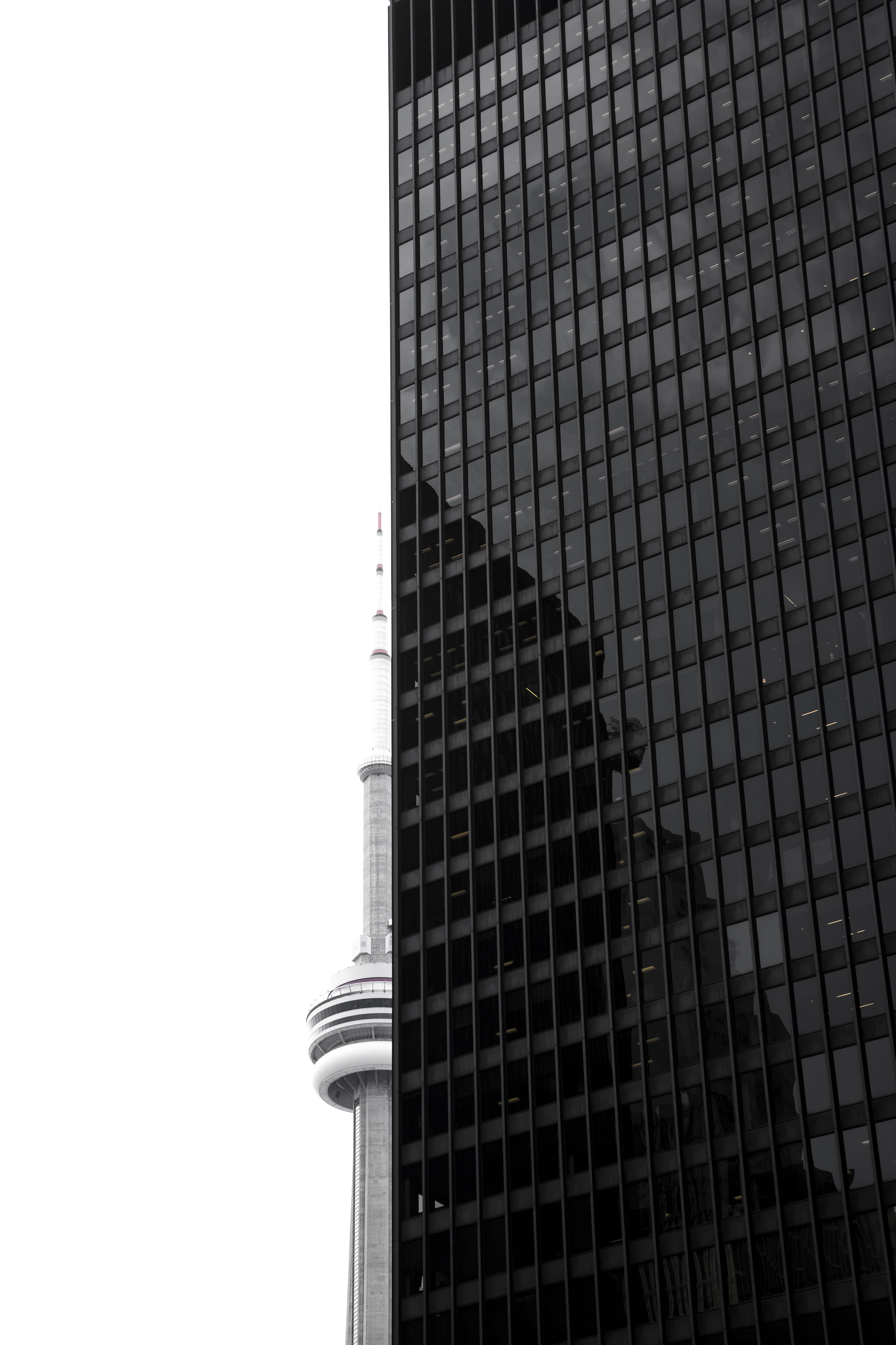 skyscraper, tower, 5K, copy space, the six, day, travel, office, clear sky, nature, communication, building, photo, travel backgrounds, Phone HD Wallpaper