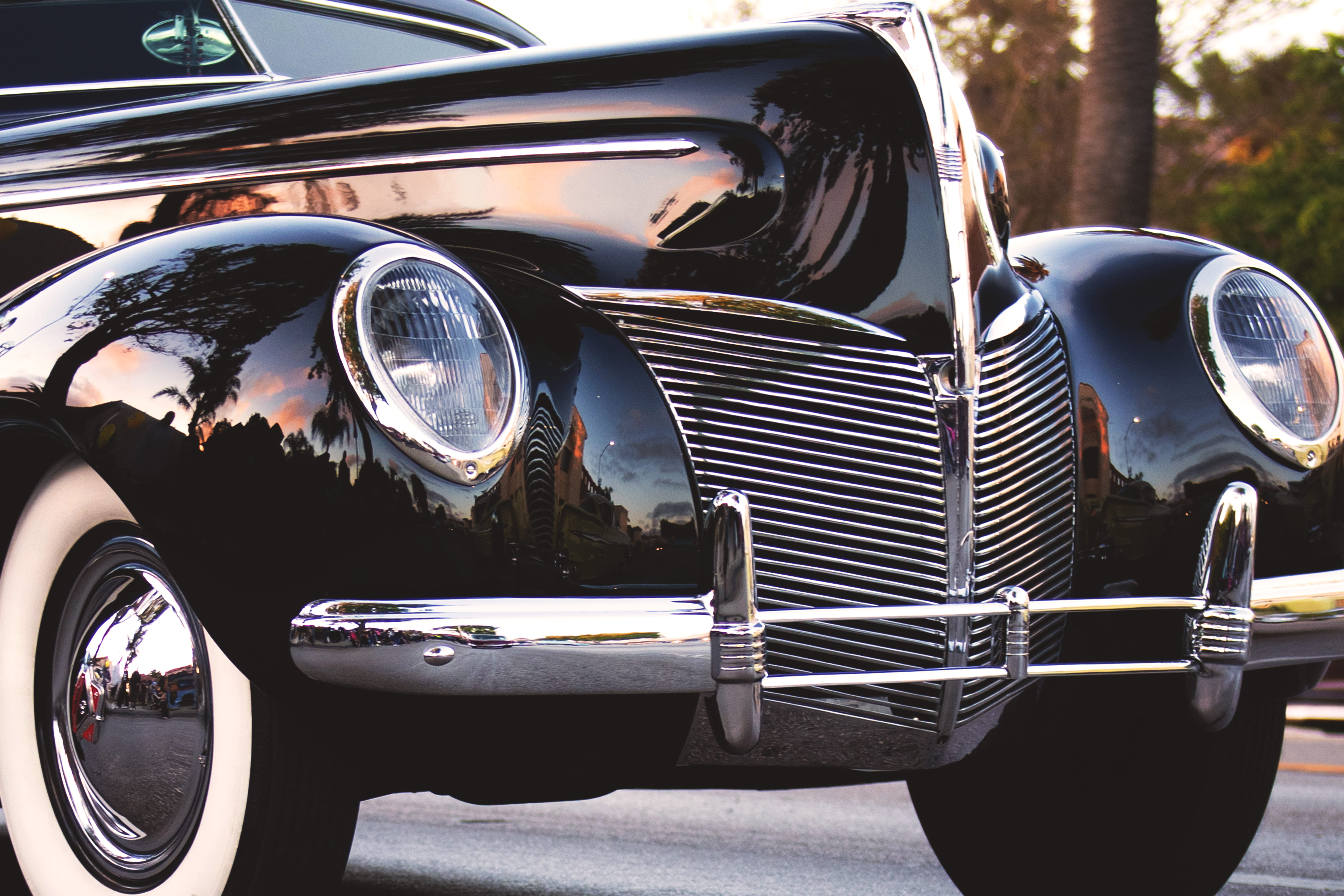 bumper, day, grill, close-up, focus on foreground, automobile, metal, trademark, shiny, united states, sedan, car, land vehicle, stationary, classic car, HD Wallpaper