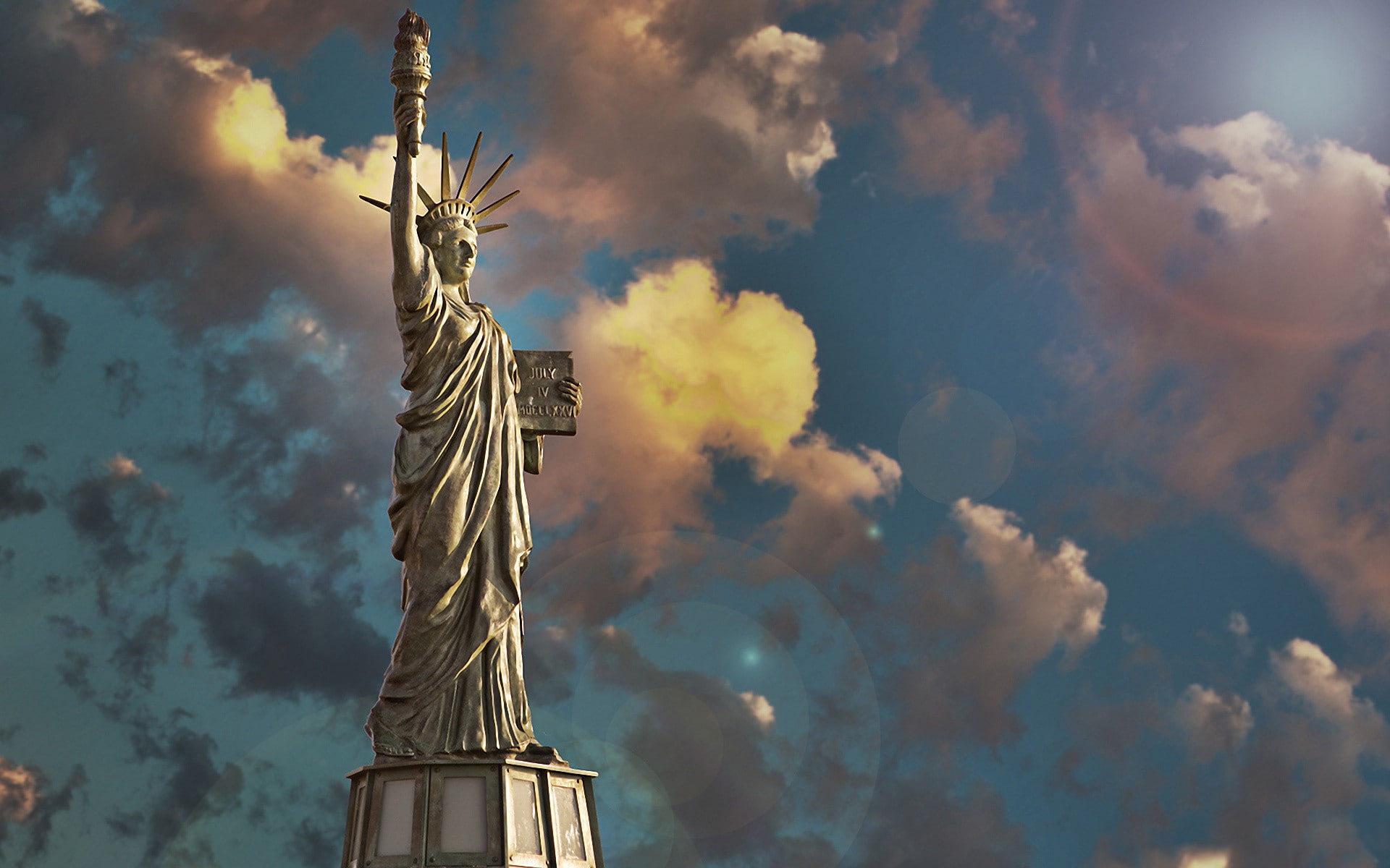 photo manipulation, artwork, Statue of Liberty, 1080P, HD Wallpaper