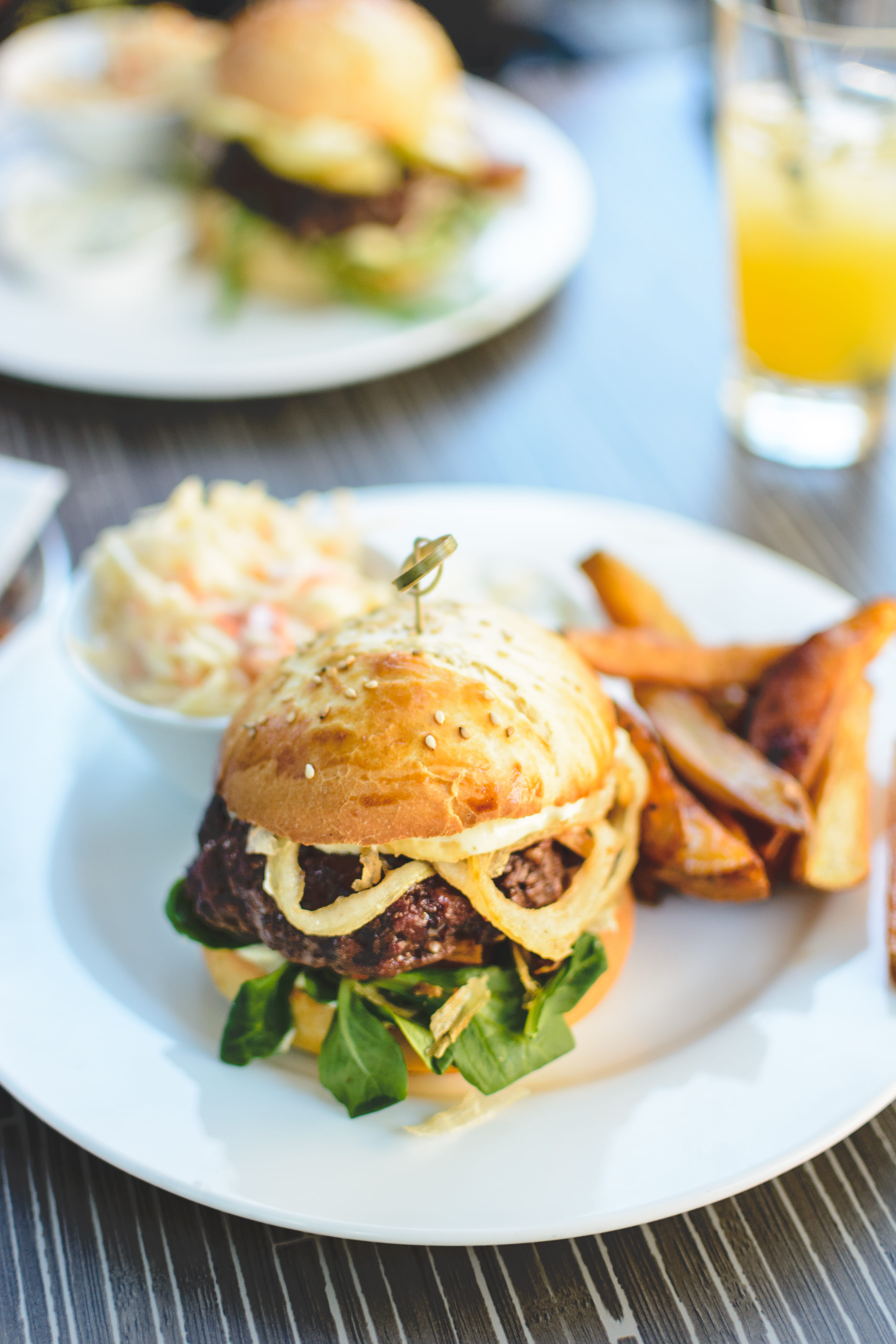 sandwich, unhealthy eating, temptation, meat, bread, table, french Fries, onion, juicy, indoors, focus On Foreground, grilled, food And Drink, ready-To-Eat, Phone HD Wallpaper