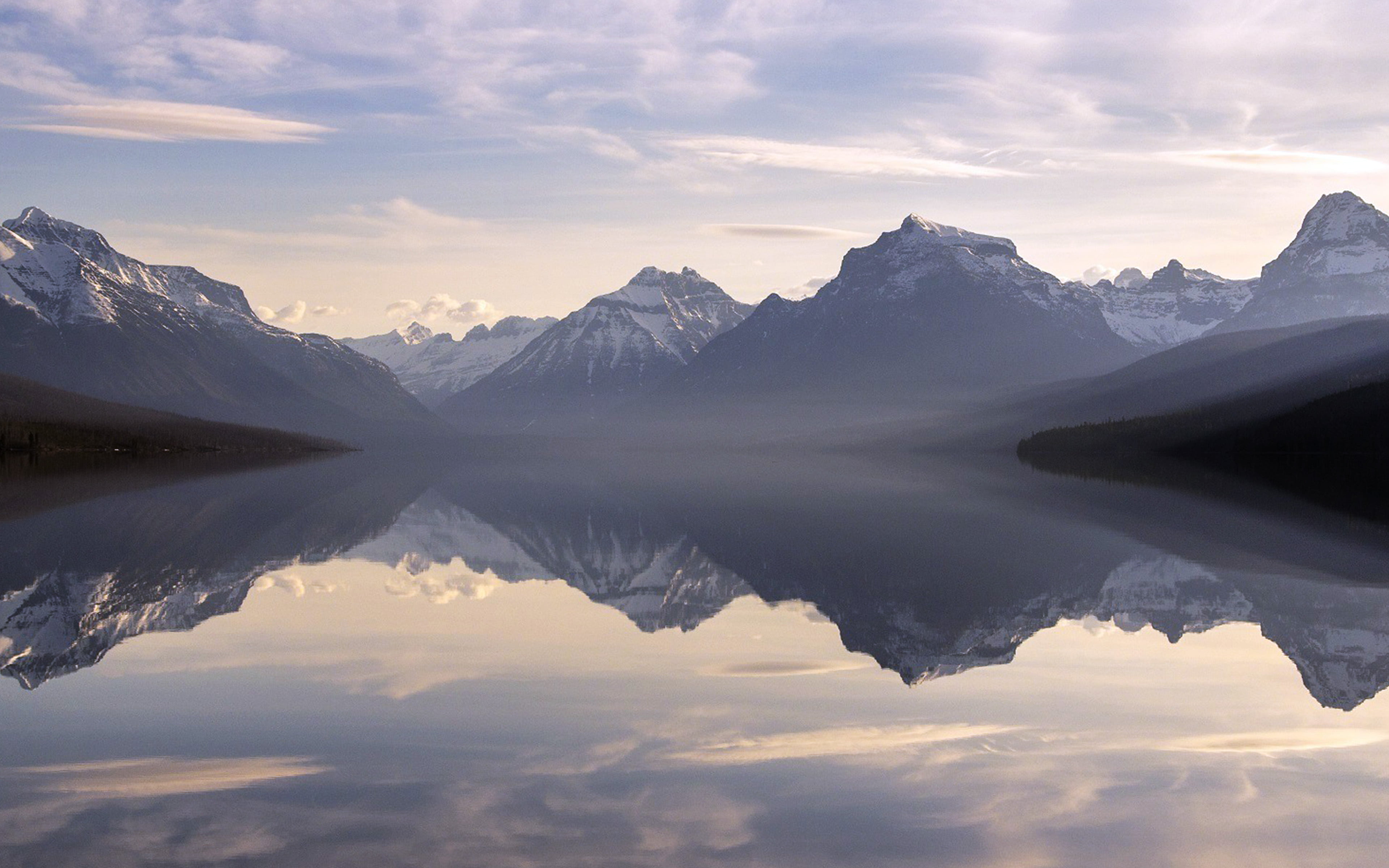 environment, reflection lake, beauty in nature, landscape, mountain, sky, symmetry, water, idyllic, no people, cloud - sky, 4K, tranquility, nature, waterfront, HD Wallpaper