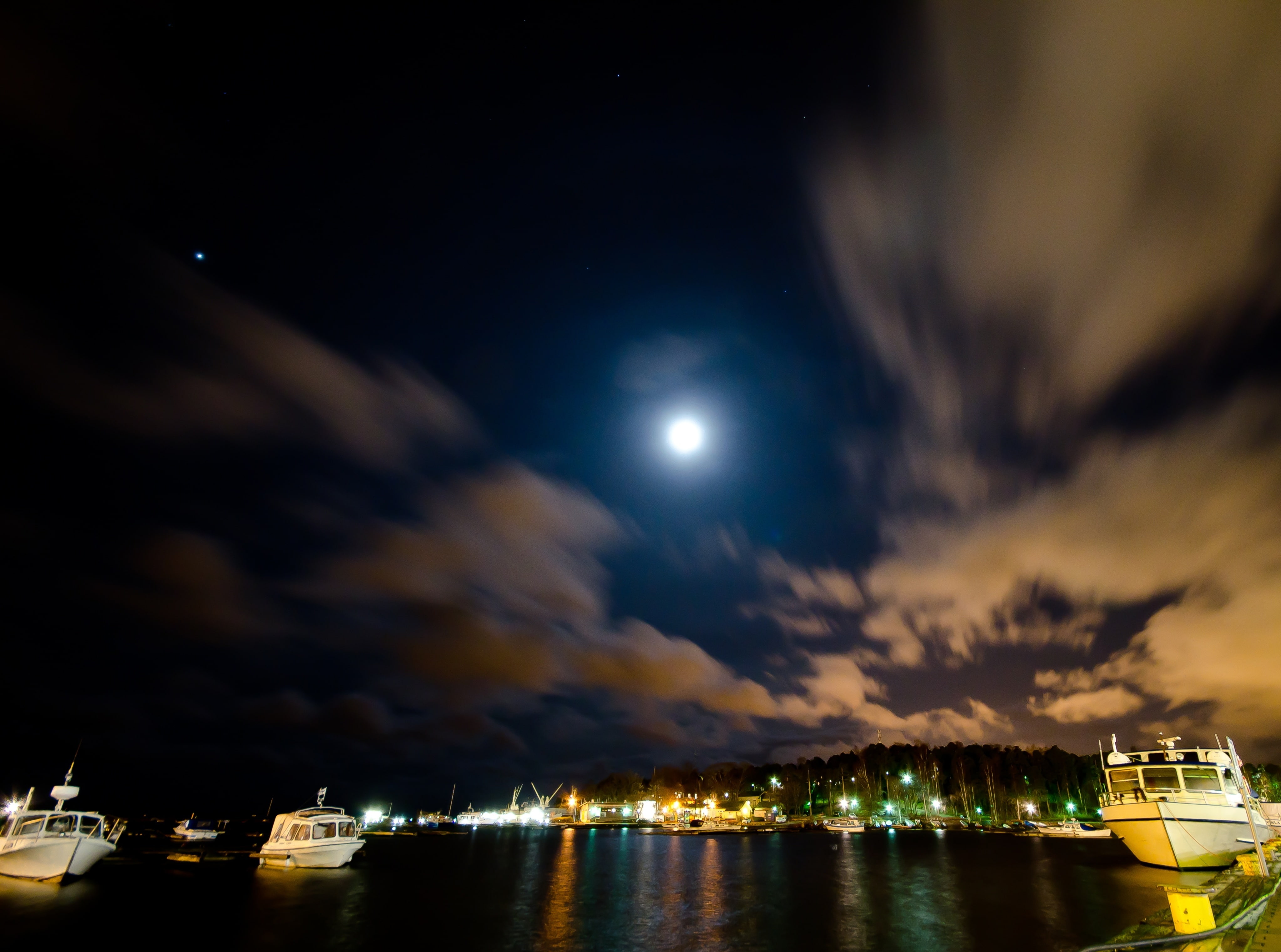 Beach, Boats, kotka, Night, illuminated, transportation, outdoors, Nature, sigma, sapokka, no people, waterfront, architecture, kuutamo, cloud - sky, Marina, HD Wallpaper