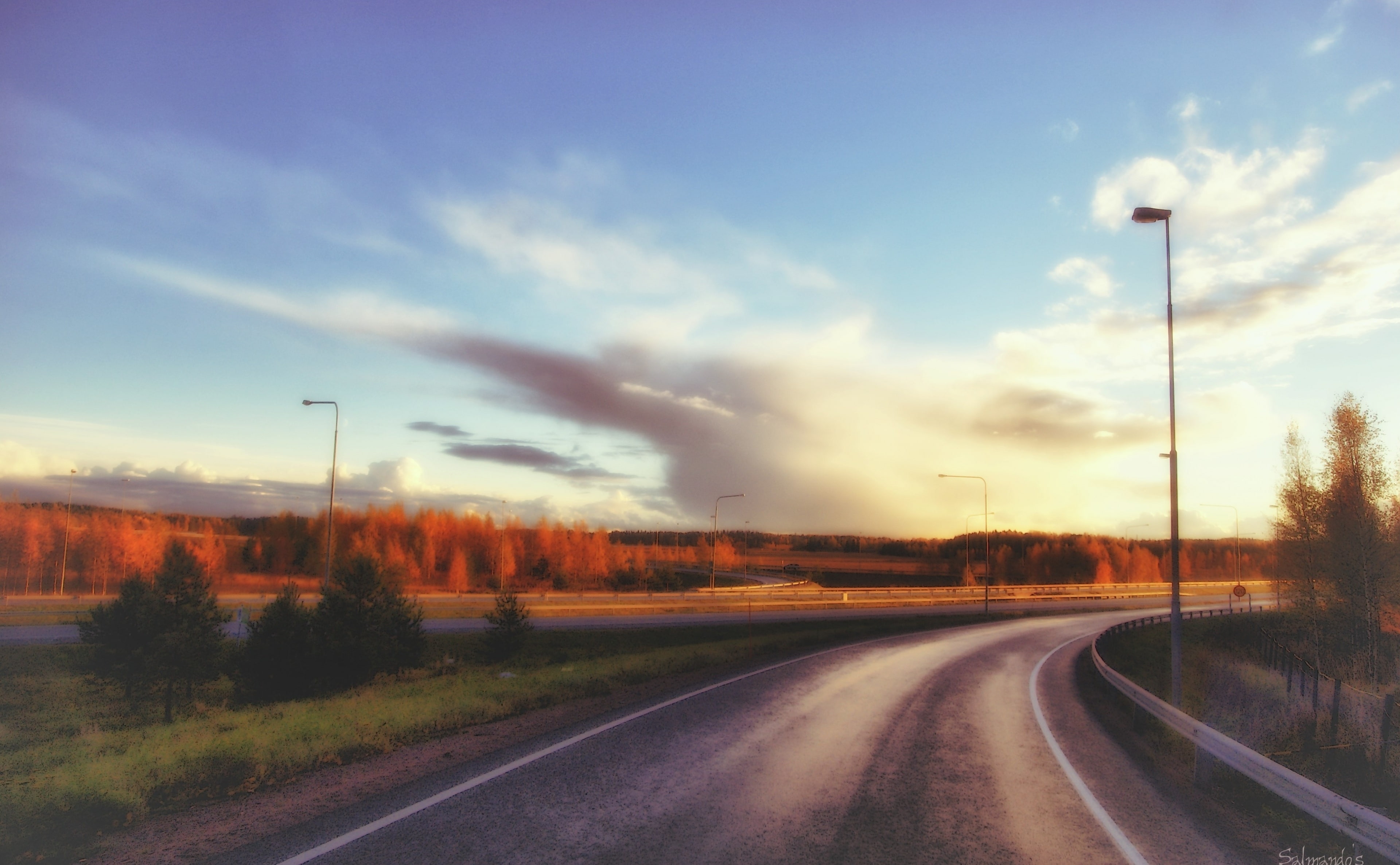 sign, beauty in nature, road marking, view, symbol, Landscape, non-urban scene, gray, transportation, outdoors, cloud - sky, Autumn, diminishing perspective, HD Wallpaper