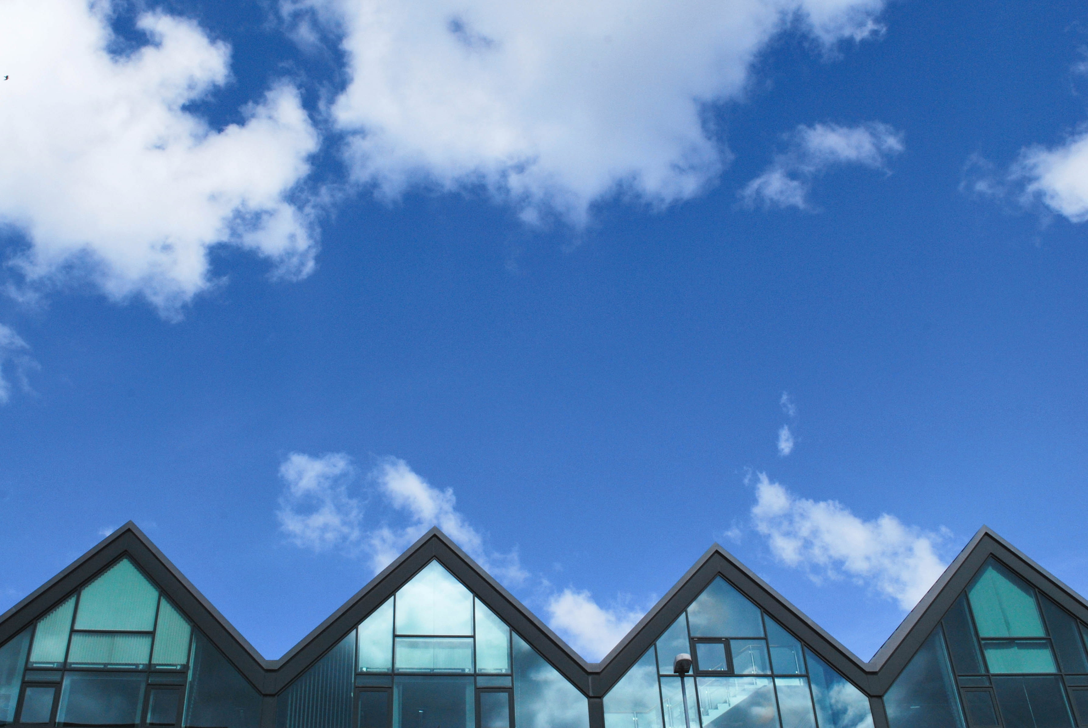norway, window, high section, 2K, day, outdoors, cloud - sky, triangle shape, residential district, building, no people, cityscape, building exterior, HD Wallpaper