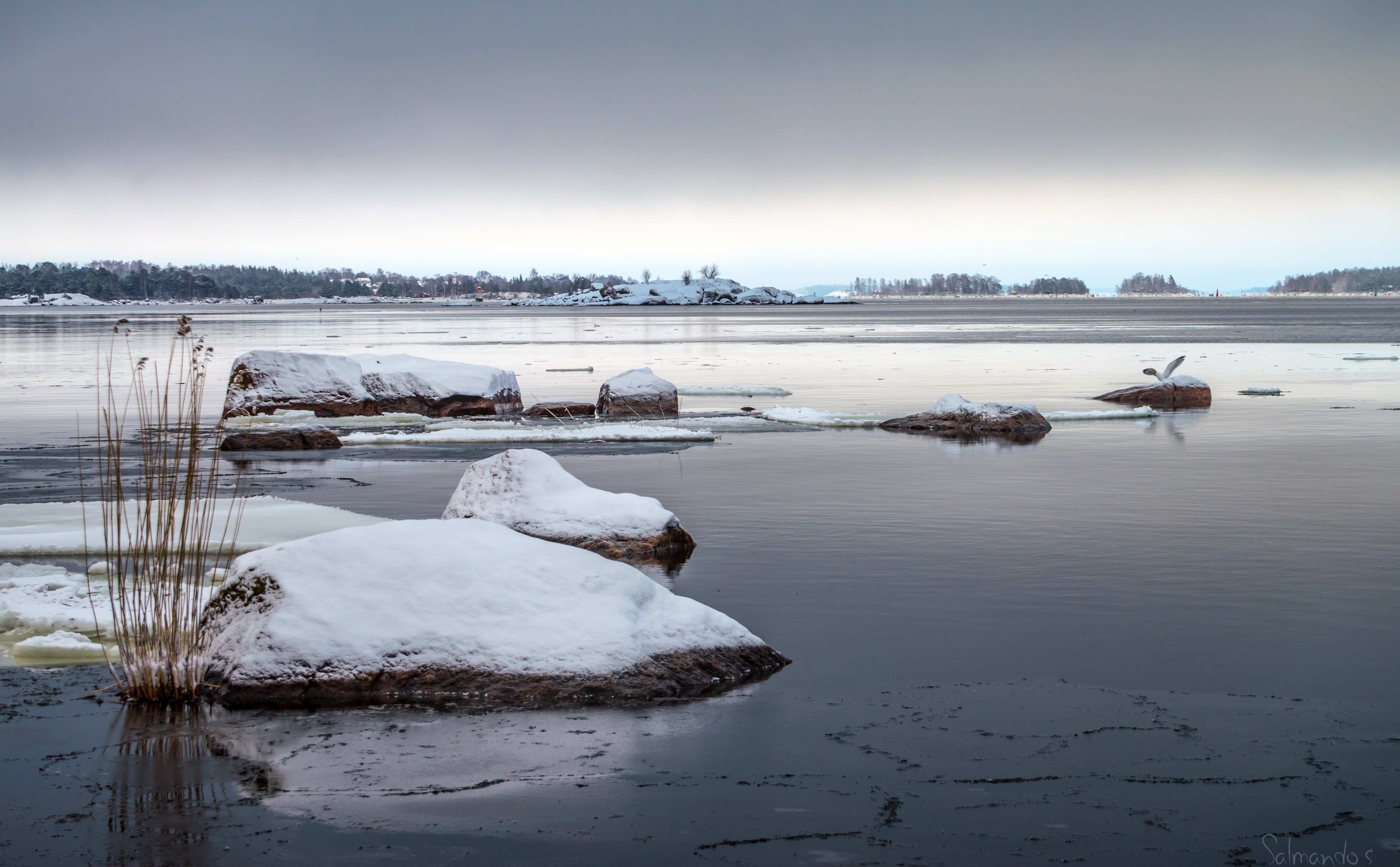 ice, tranquility, Snow, Seasons, tranquil scene, nature, Open, Southern, lake, frozen, scenics - nature, 5K, day, Finland, kotka, sky, Water, reflection, HD Wallpaper