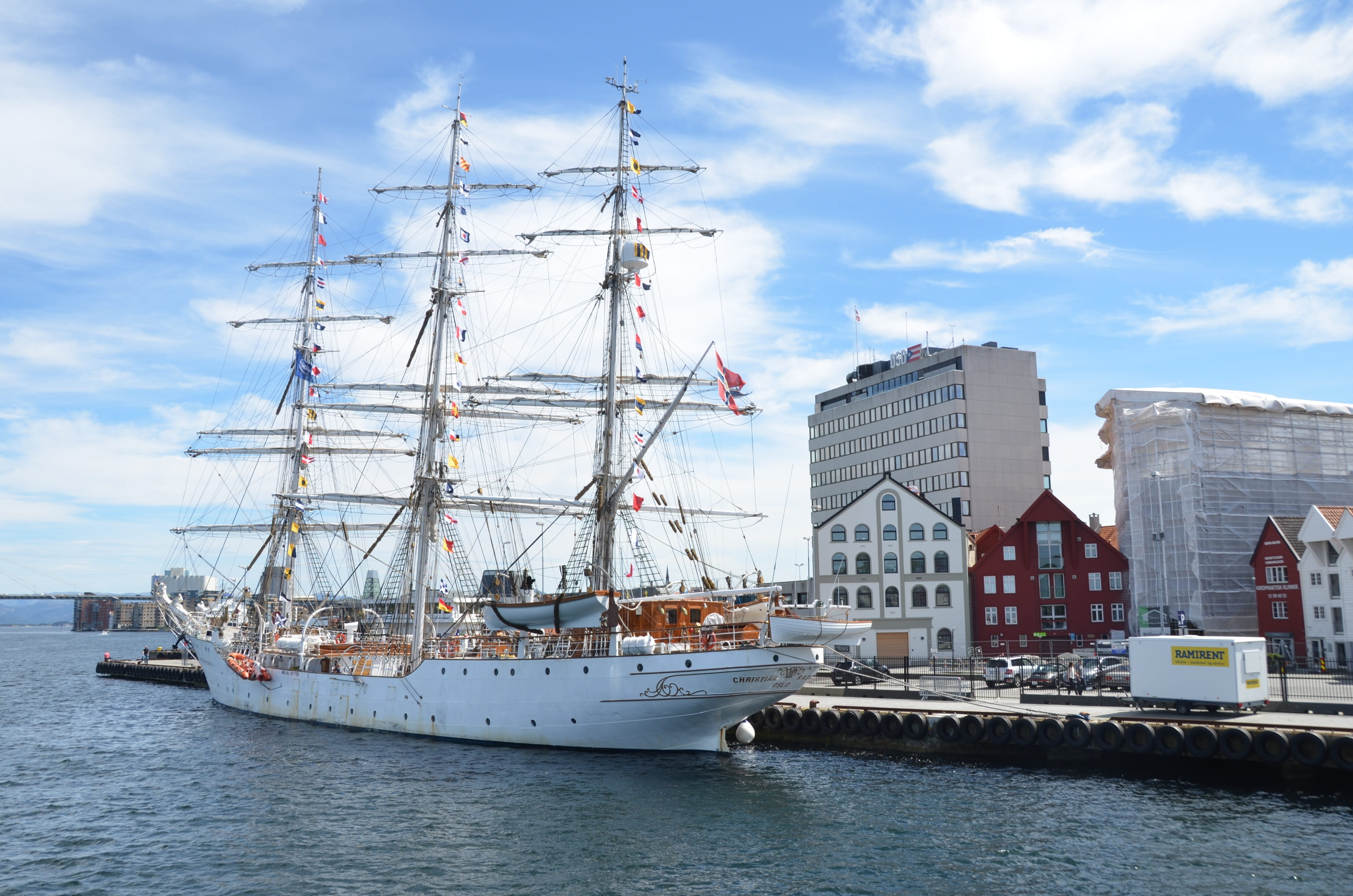 nautical vessel, sea, city, sailboat, Norway, cloud - sky, passenger craft, sailing, built structure, mast, water, transportation, no people, sailing ship, HD Wallpaper