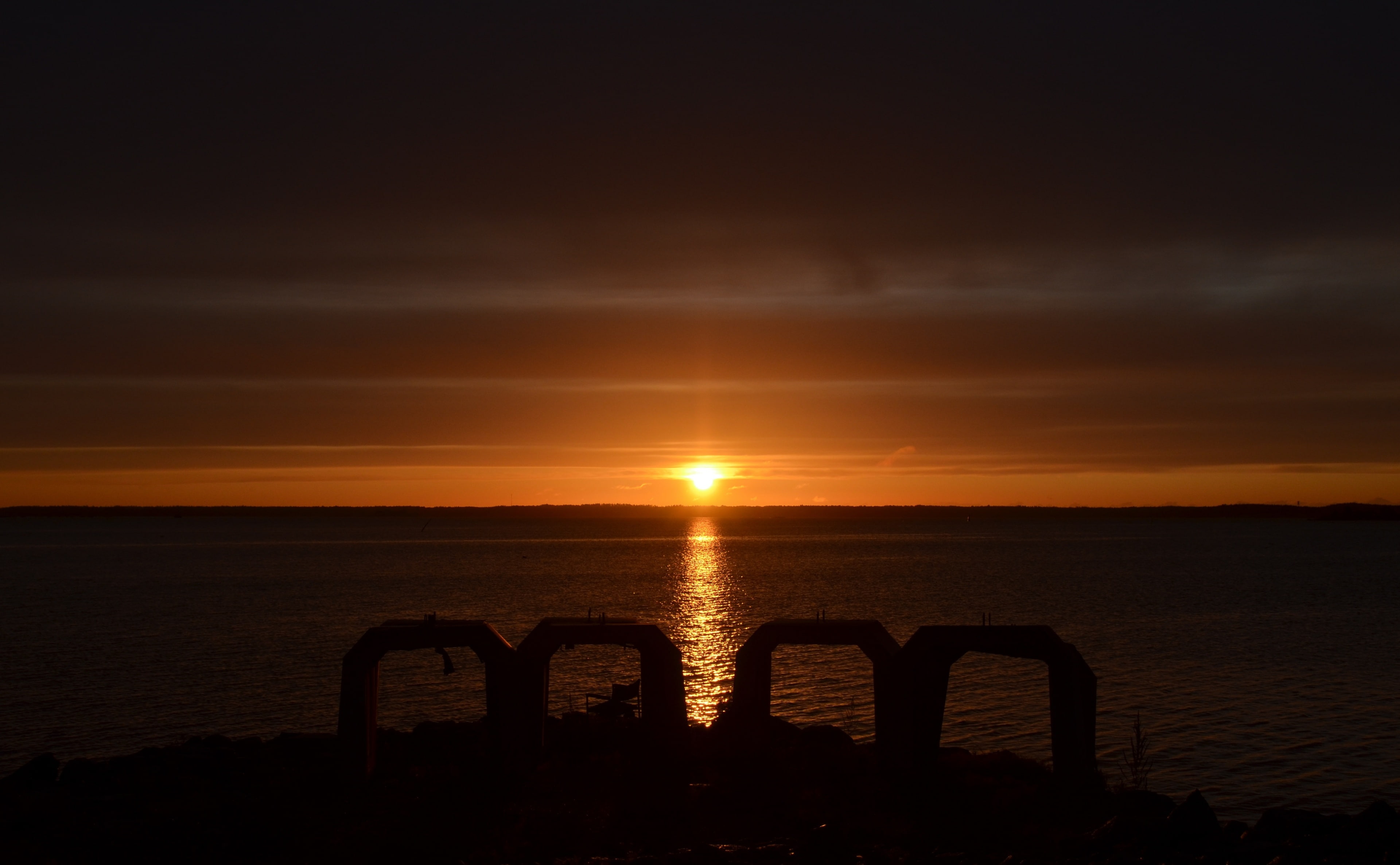 Shiny, Orange, 4K, Sunset, kotka, Sun and Sky, Nature, HD Wallpaper