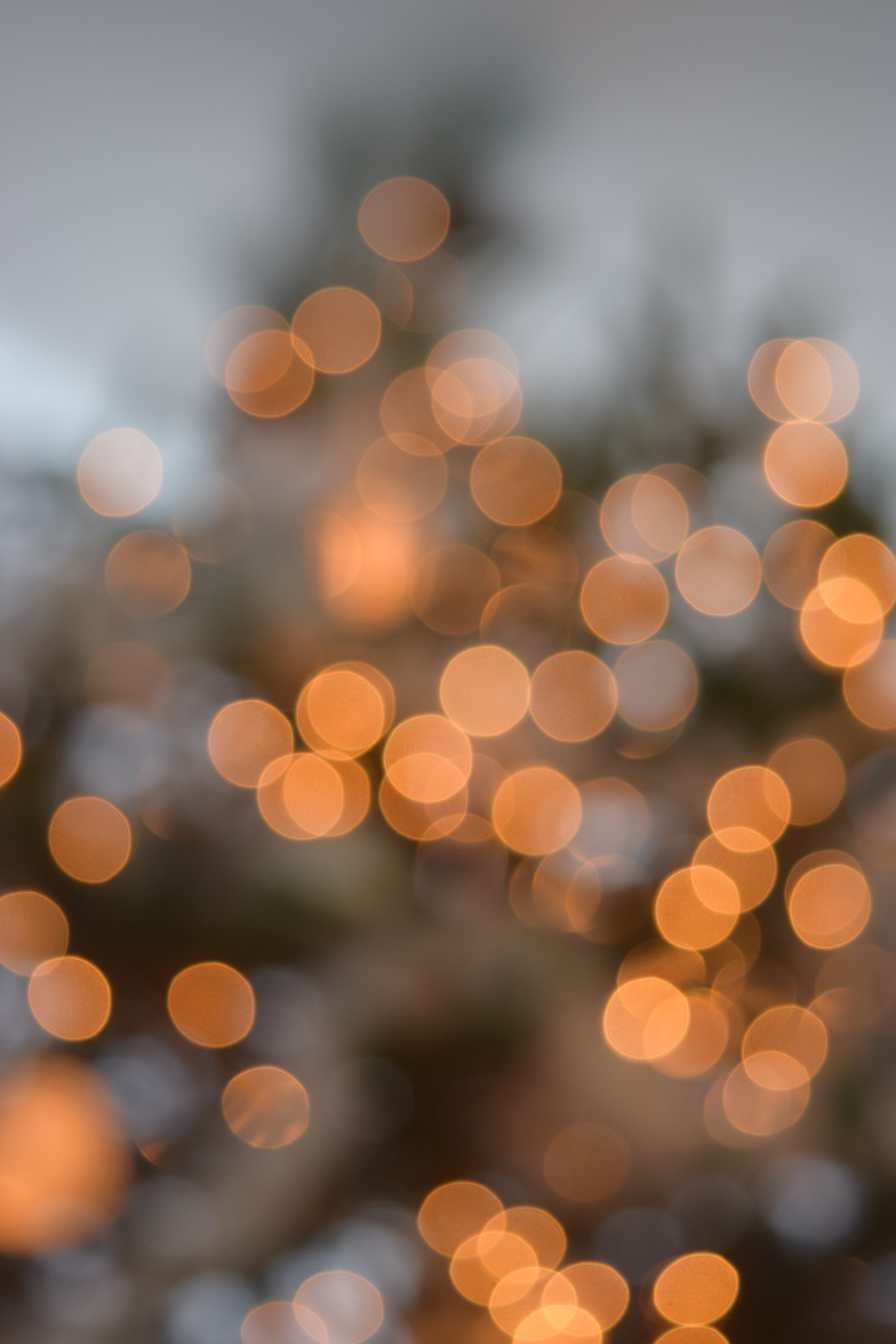 lights, gold, outdoors, celebration, bookeh, defocused, geometric shape, christmas lights, holiday, decoration, pattern, christmas tree, 5K, no people, Phone HD Wallpaper