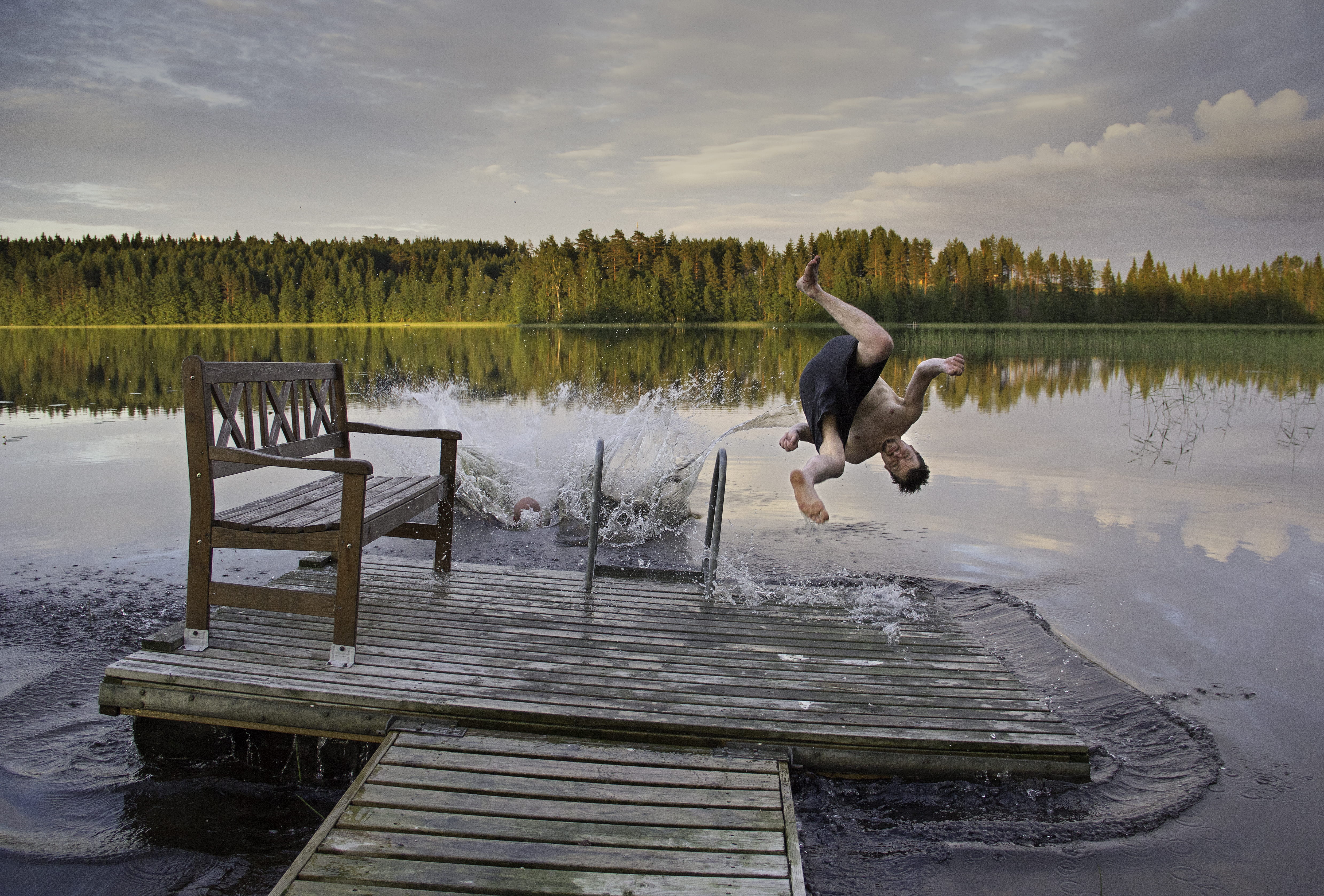 lake, nature, diving, water, fun, beauty in nature, summer, lifestyles, motion, midsummer, men, swimming, 4K, full length, swim, day, leisure activity, HD Wallpaper