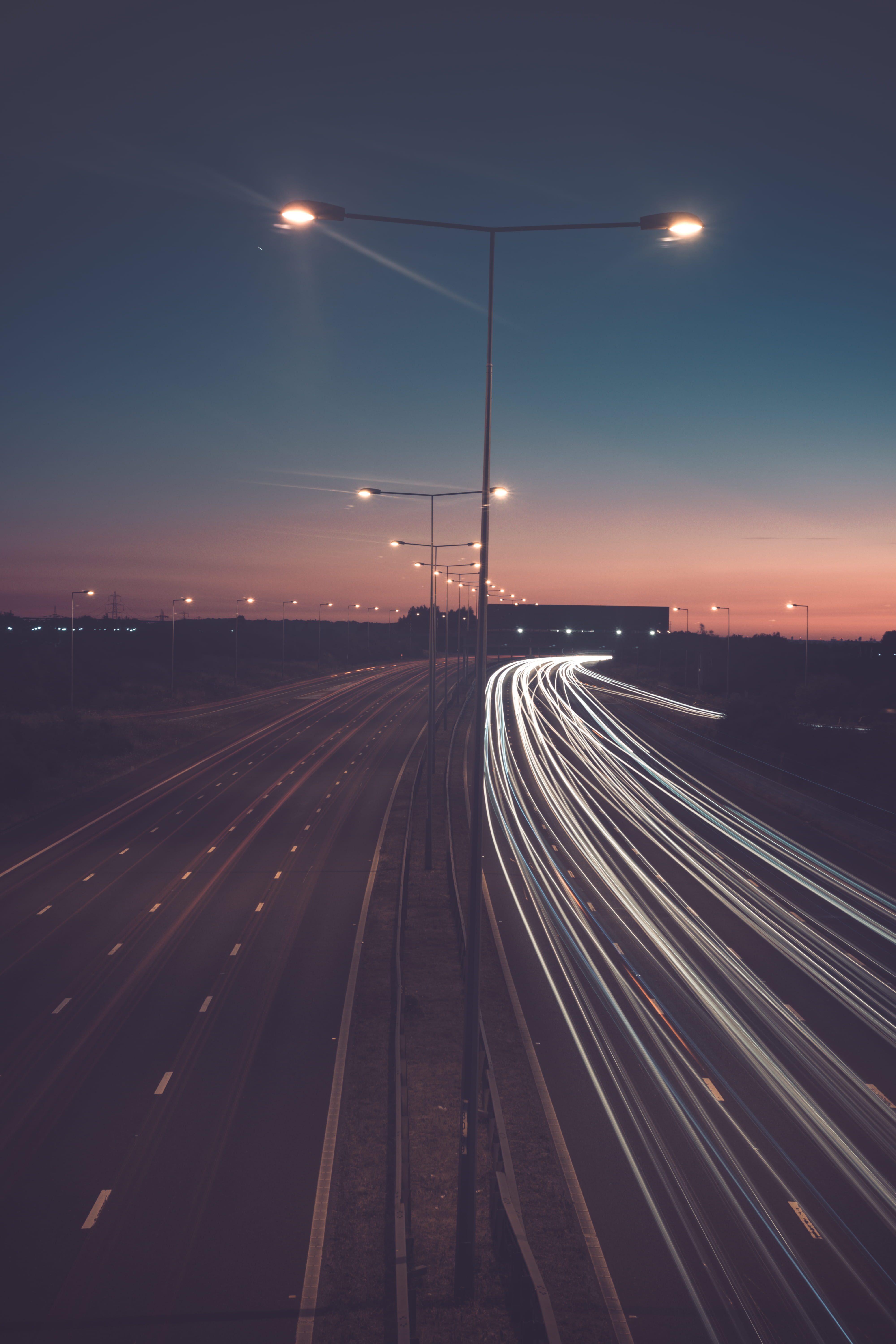 mobile, time, car light, motion, lighting equipment, illuminated, mobile, architecture, electricity, night, city, lights, timelapse, transportation, Phone HD Wallpaper