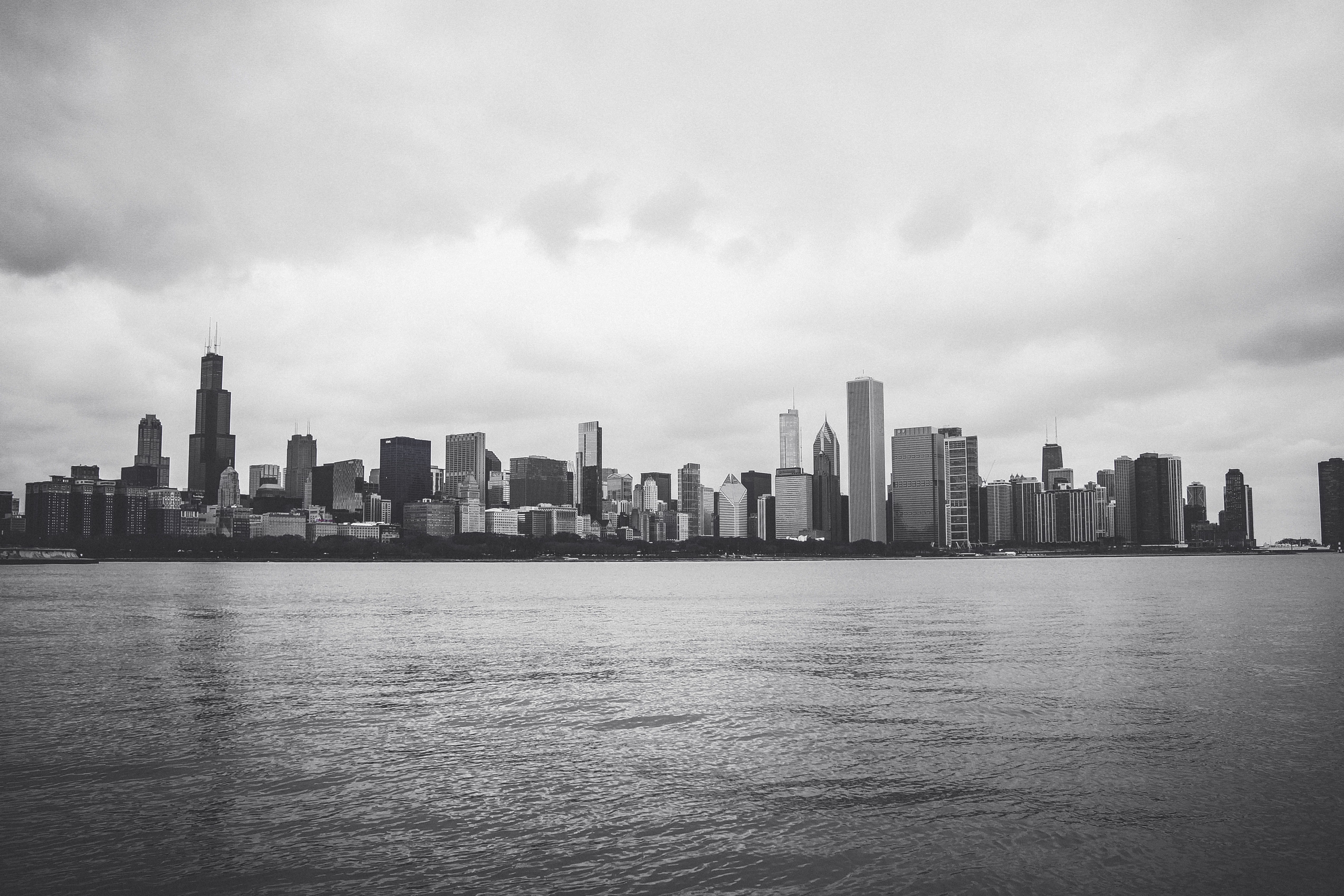 architecture, cloudy, south lake shore drive, city, tower, no people, urban skyline, water, landscape, sky, office building exterior, tall - high, building exterior, HD Wallpaper