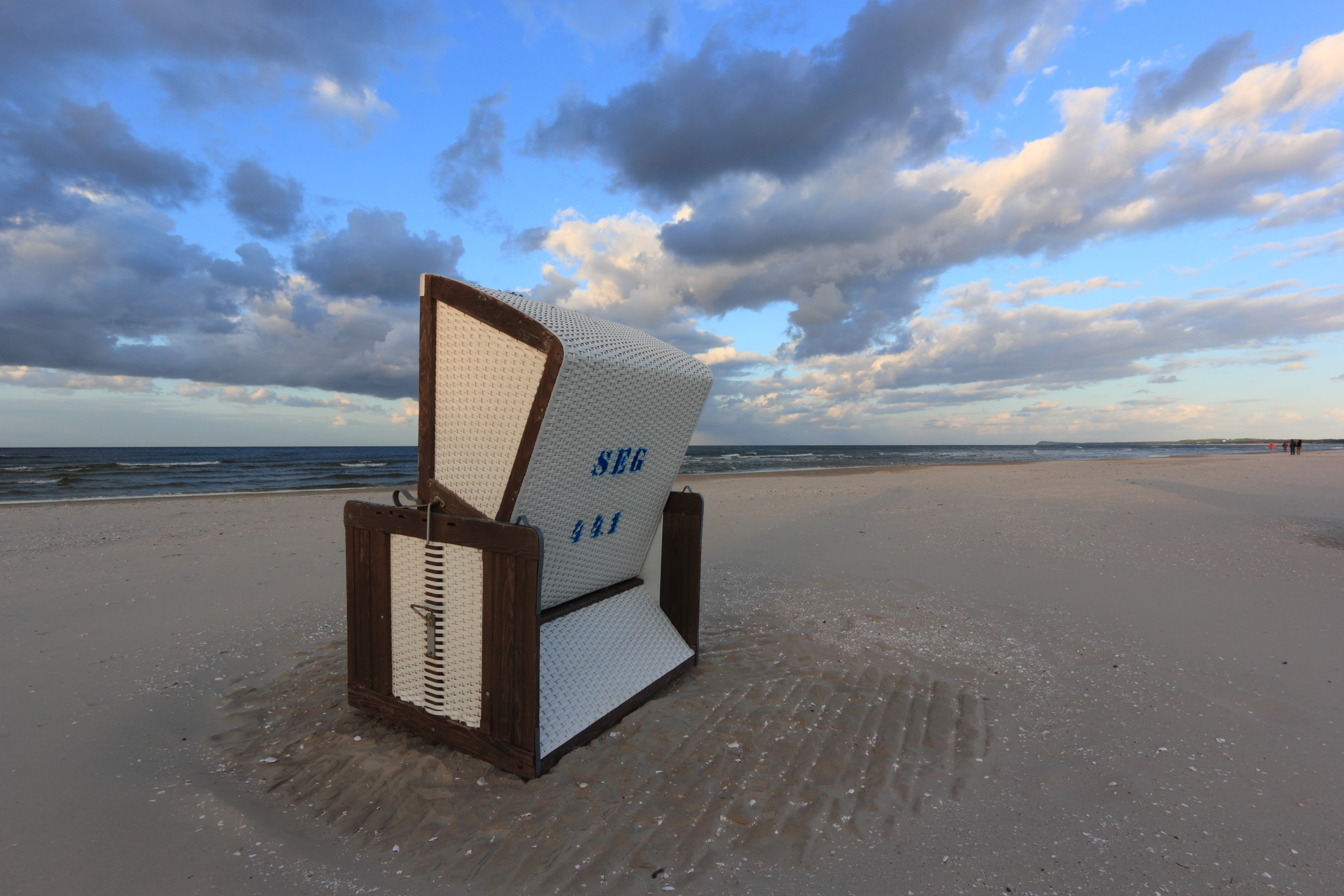 water, tourism, germany, day, horizon, horizon over water, beauty in nature, tranquil scene, mecklenburg-vorpommern, number, scenics - nature, beach, hooded beach chair, HD Wallpaper
