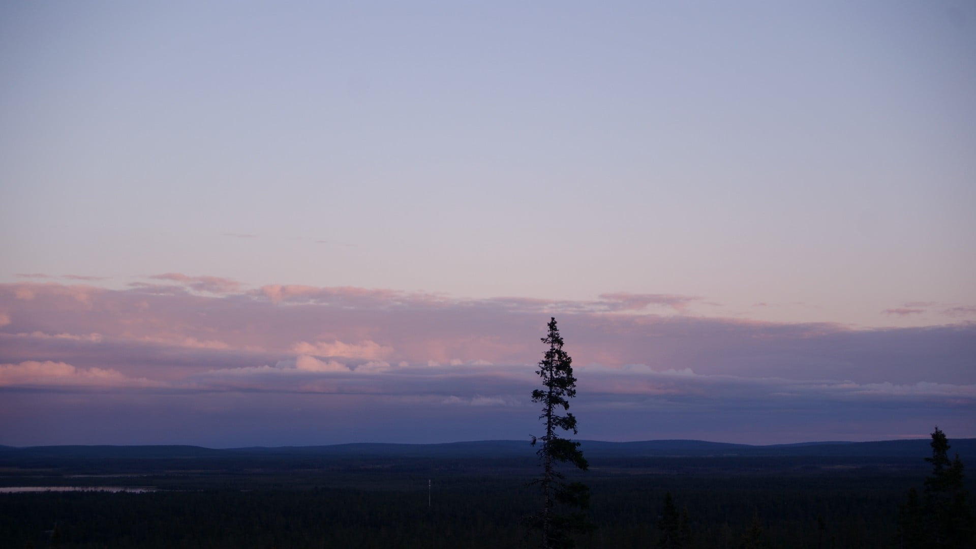 tower, tranquil scene, land, sky, 1080P, silhouette, Finland, nature, landscape, plant, scenics - nature, mountain, no people, tree, tranquility, outdoors, HD Wallpaper