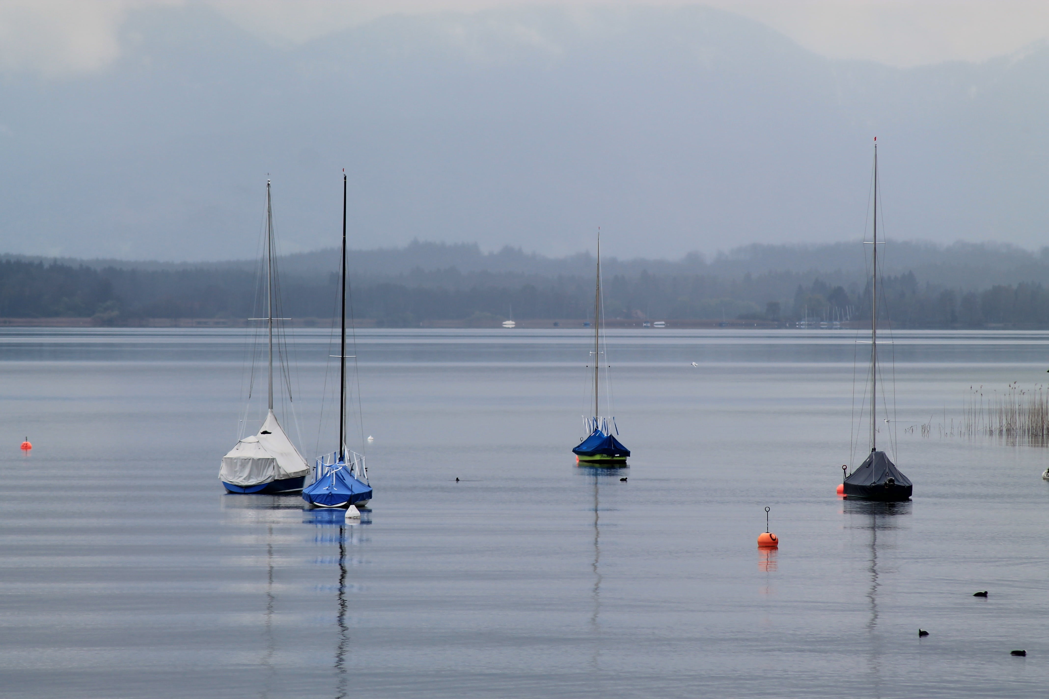 romance, germany, tranquil scene, mast, tranquility, idyll, 4K, mood, lake, beauty in nature, landscape, scenics - nature, nature, sail, waterfront, pole, HD Wallpaper