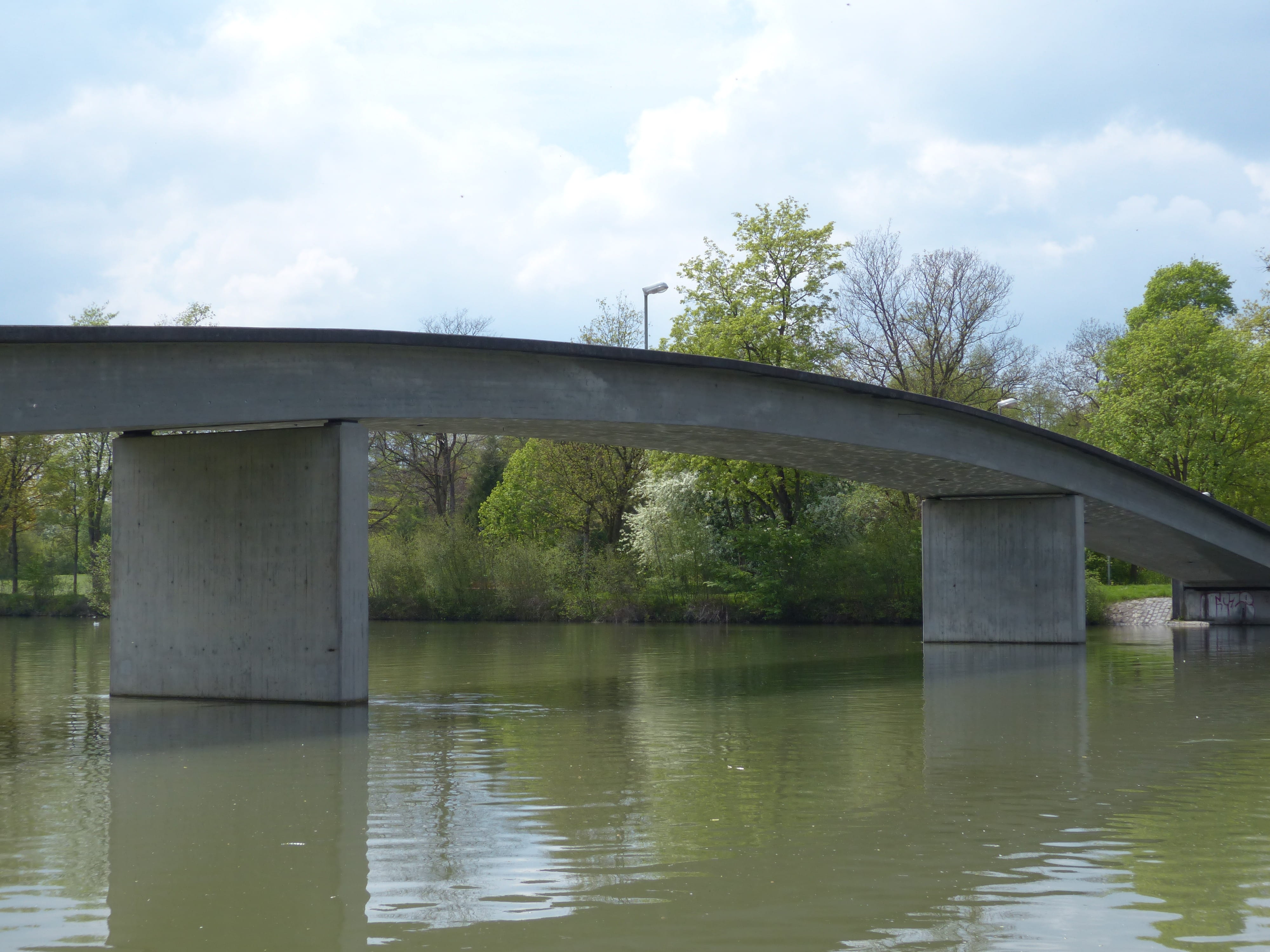 4K, bridge - Man Made Structure, water, built structure, Ulm, architectural column, web, reflection, tranquility, plant, sky, river, connection, transition, HD Wallpaper