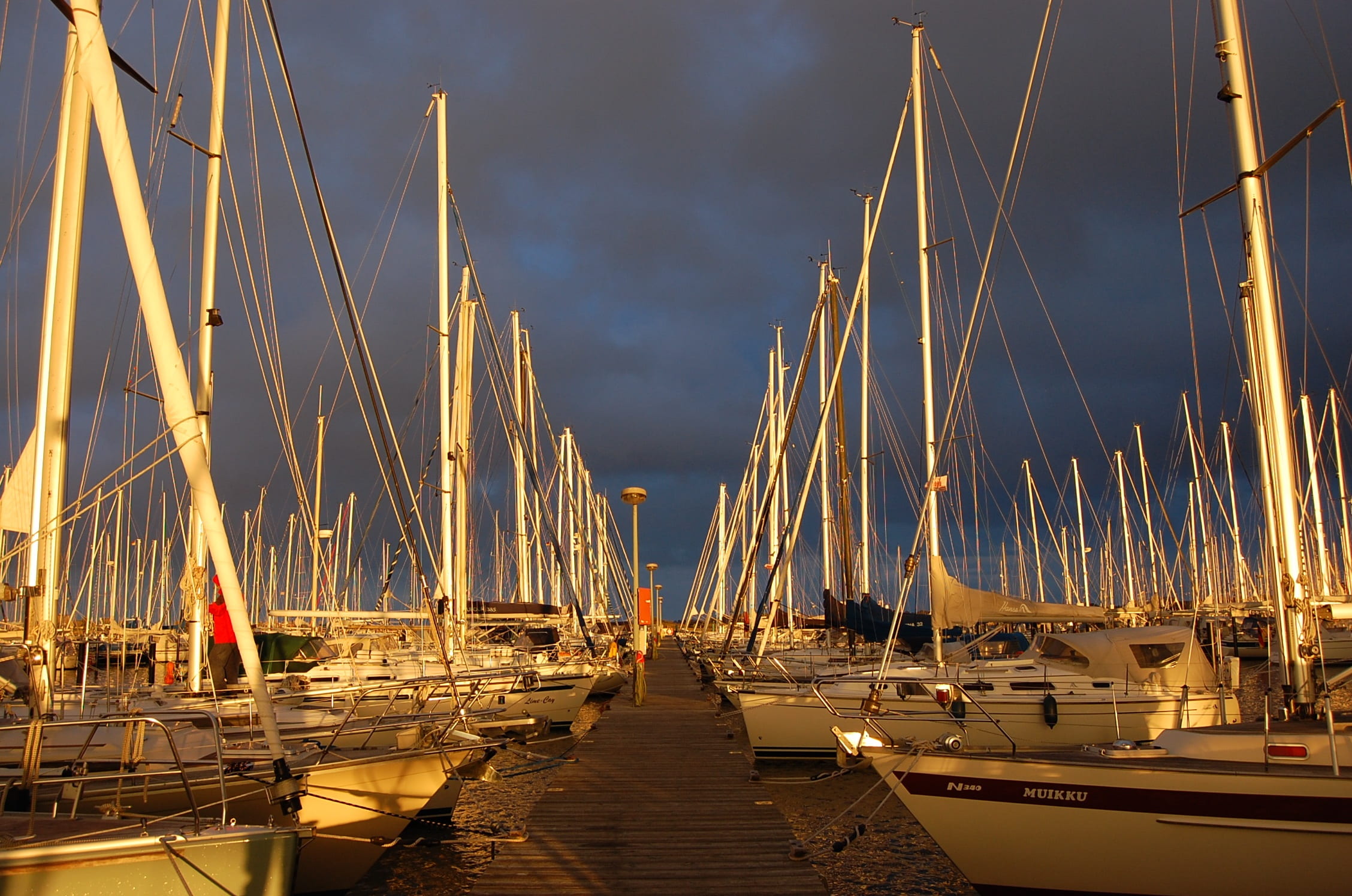 architecture, pier, in a row, sky, cloud - sky, transportation, no people, moored, unwetter, harbor, day, yacht, 1080P, mode of transportation, marina, HD Wallpaper