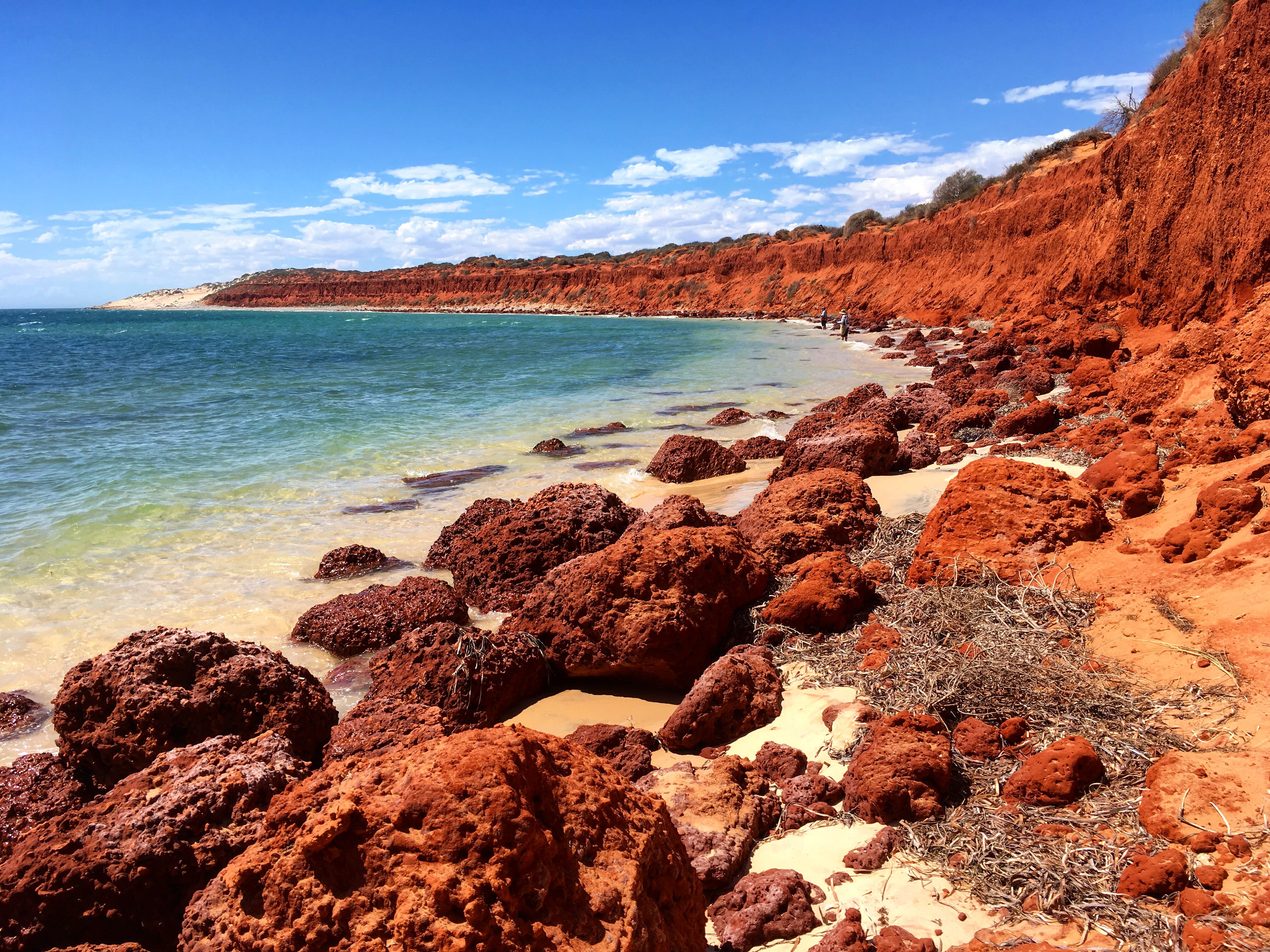 land, sunlight, rocky coastline, solid, nature, day, ocean, western australia, scenics - nature, beach, francois peron national park, sky, blue, cloud - sky, HD Wallpaper