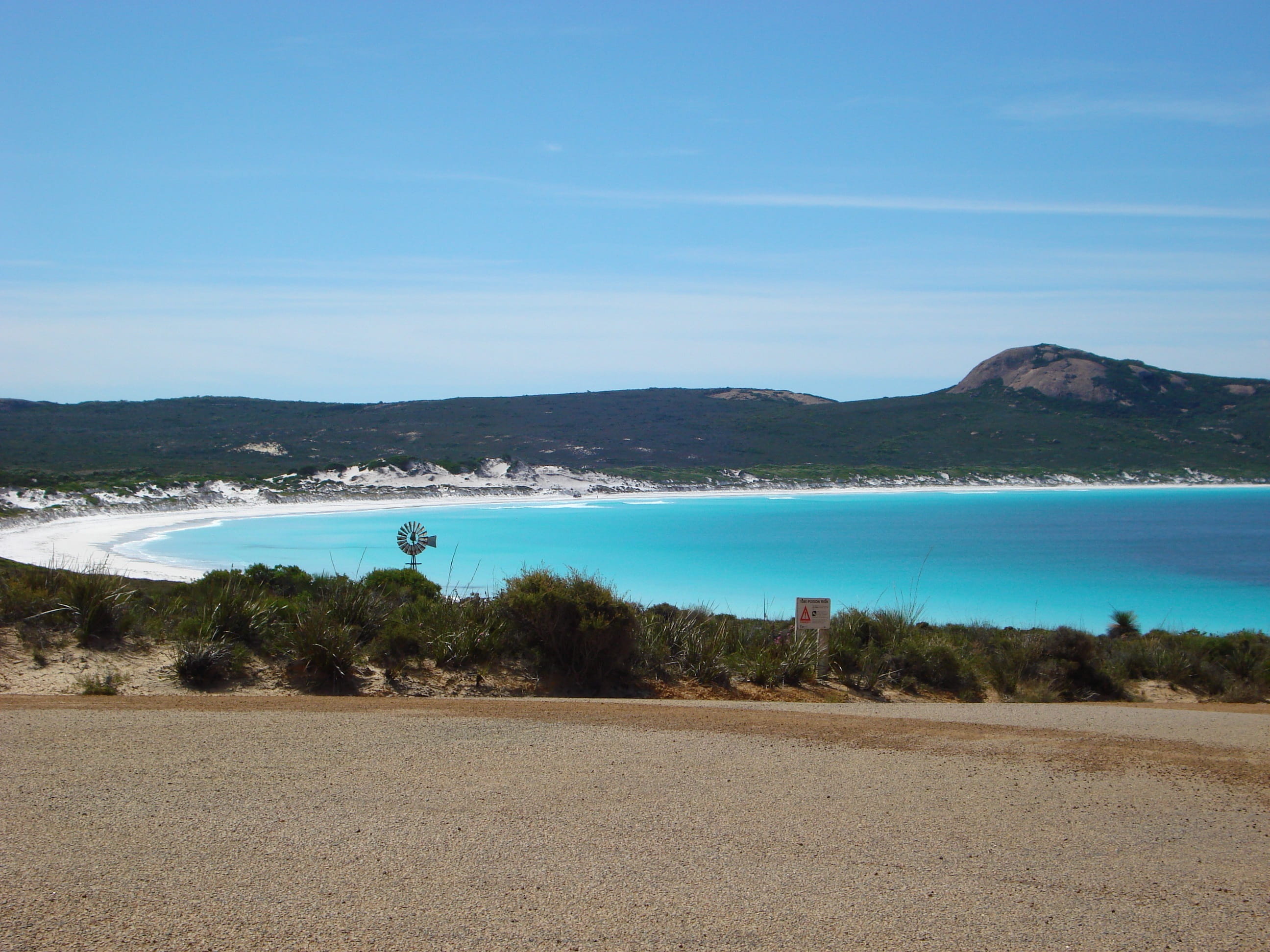 Lucky Bay, beach, tranquility, mountain, tree, water, tranquil scene, beauty in nature, no people, sky, outdoors, idyllic, non-urban scene, sea, Cape Le Grand, HD Wallpaper