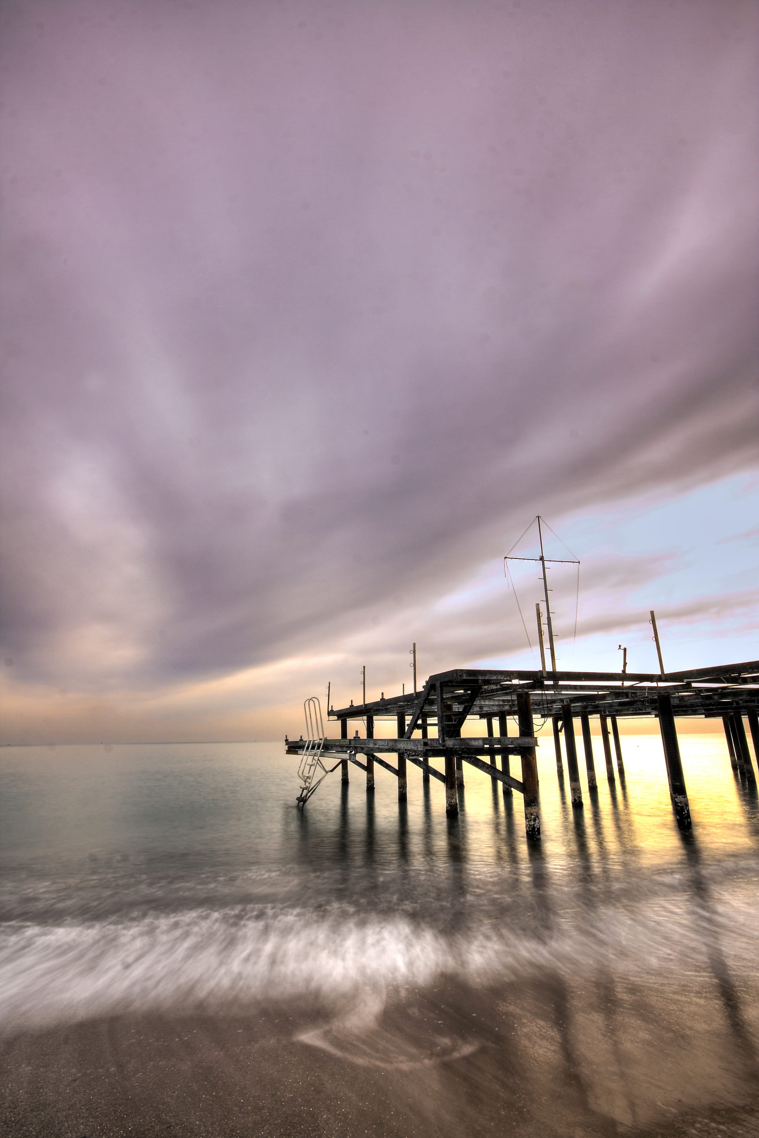 nature, beach, tranquility, morning, outdoors, horizon over water, Hdr, Marine, cloud, architecture, sky, clouds, scenics - nature, 4K, water, views of the sea, Phone HD Wallpaper