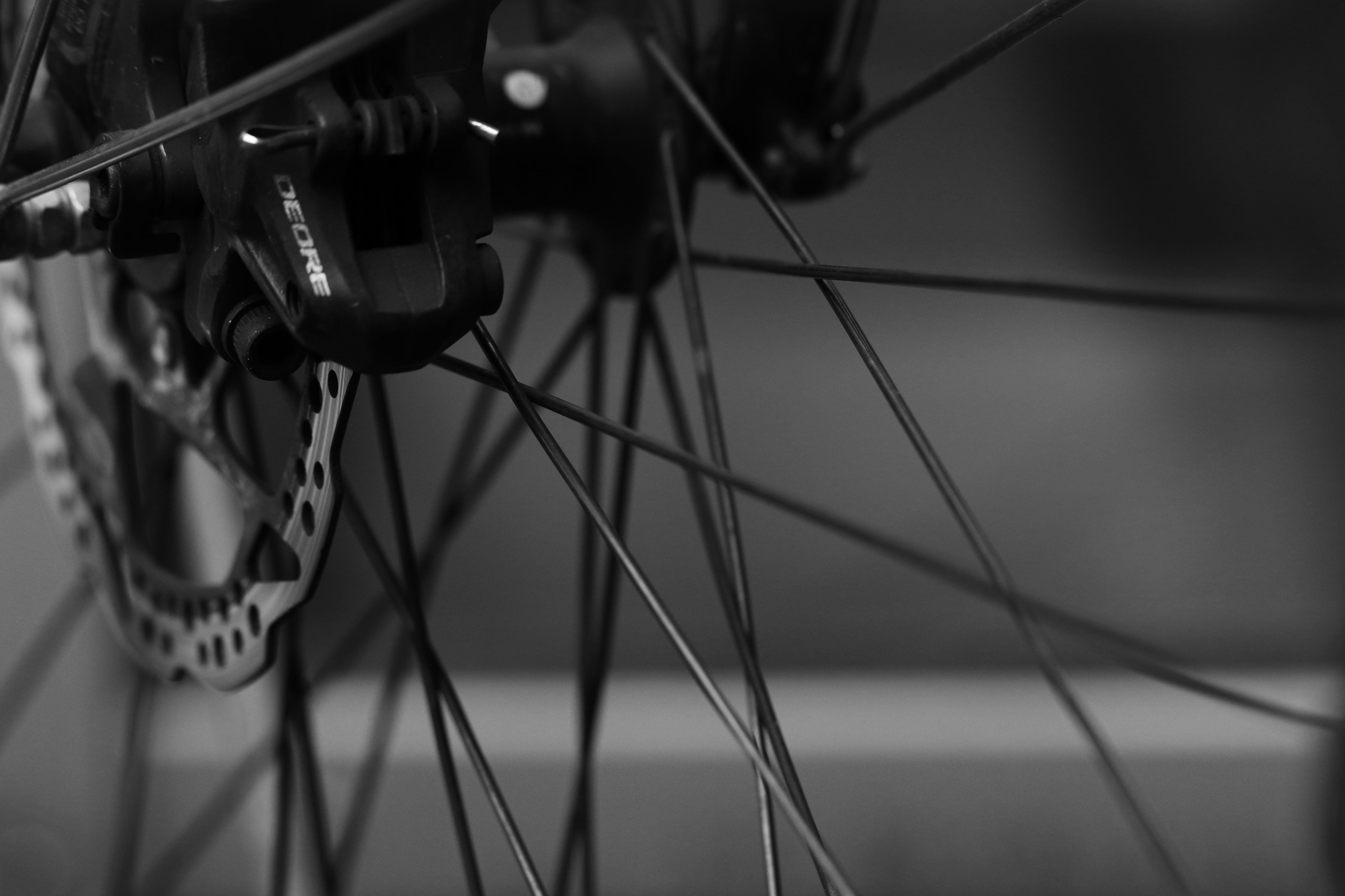 no people, technology, wheel, land vehicle, full frame, indoors, metal, tire, bike, backgrounds, 4K, cycle, selective focus, rope, stage, pedal, spoke, HD Wallpaper
