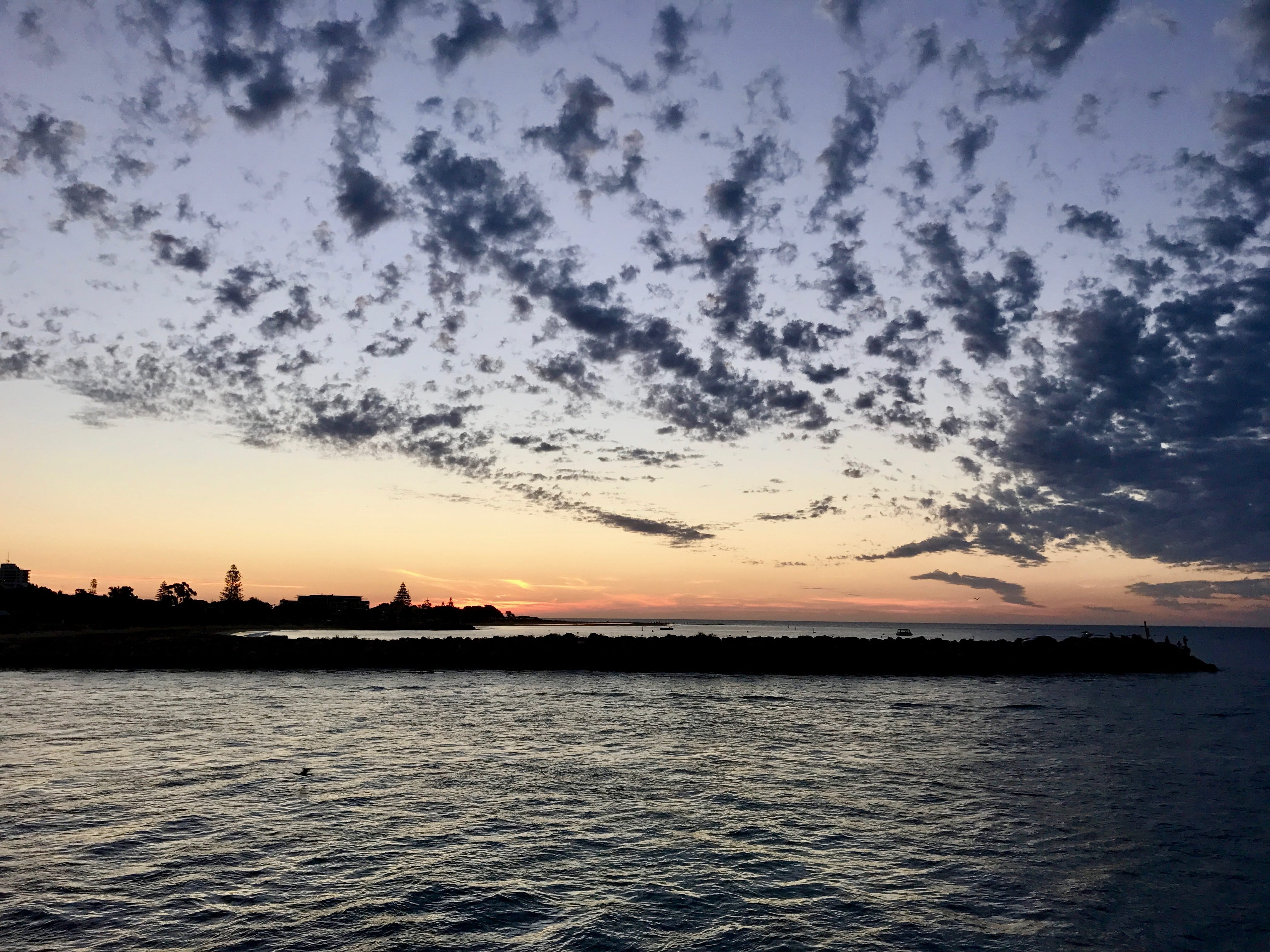 beauty in nature, mandurah, architecture, non-urban scene, cloud - sky, sunset, orange color, scenics - nature, estuary, 4K, waterfront, water, sea, sky, HD Wallpaper