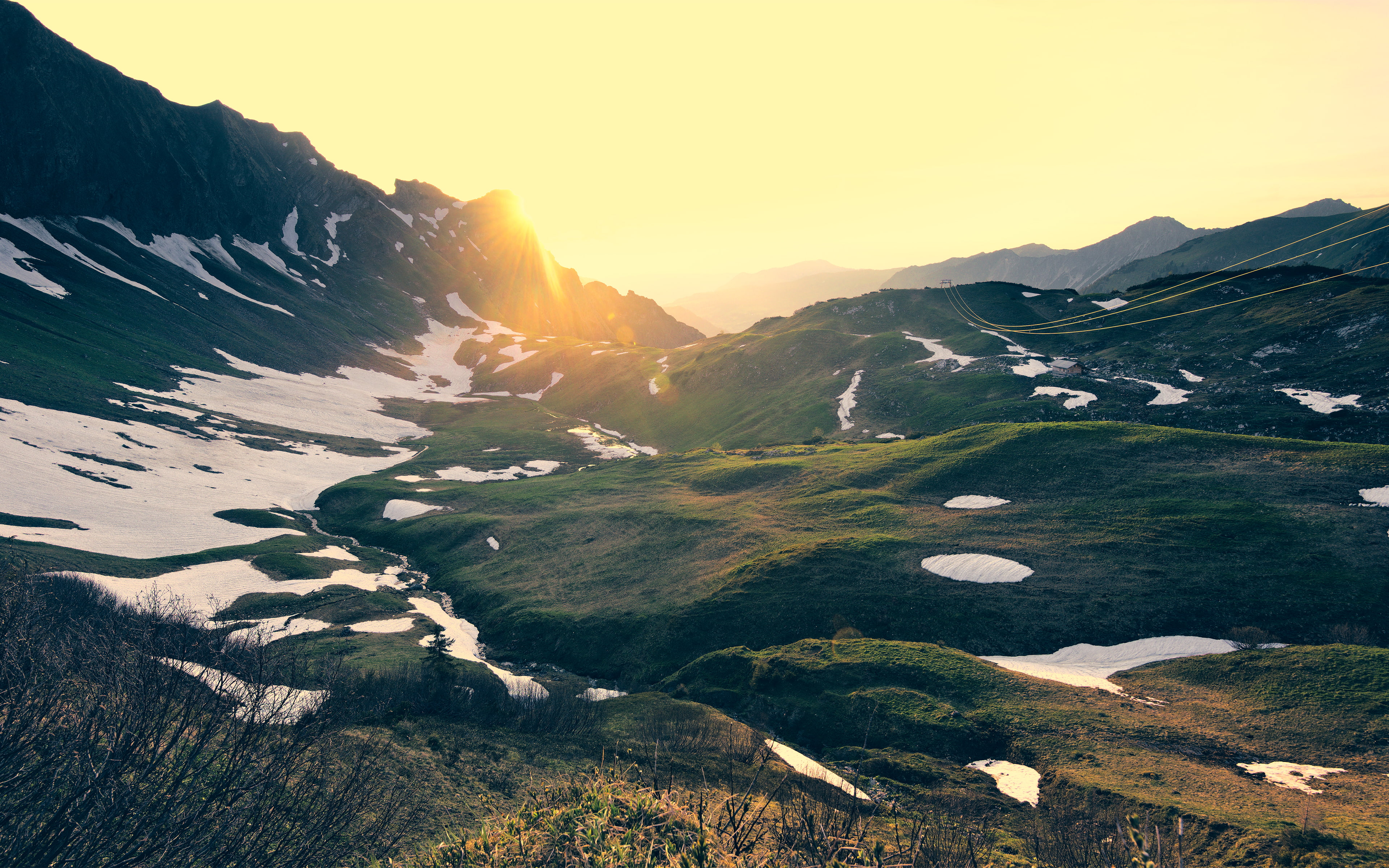 Germany, Mountains, 4K, 4K, Sunset, Bavaria, Allgäu Alps, HD Wallpaper