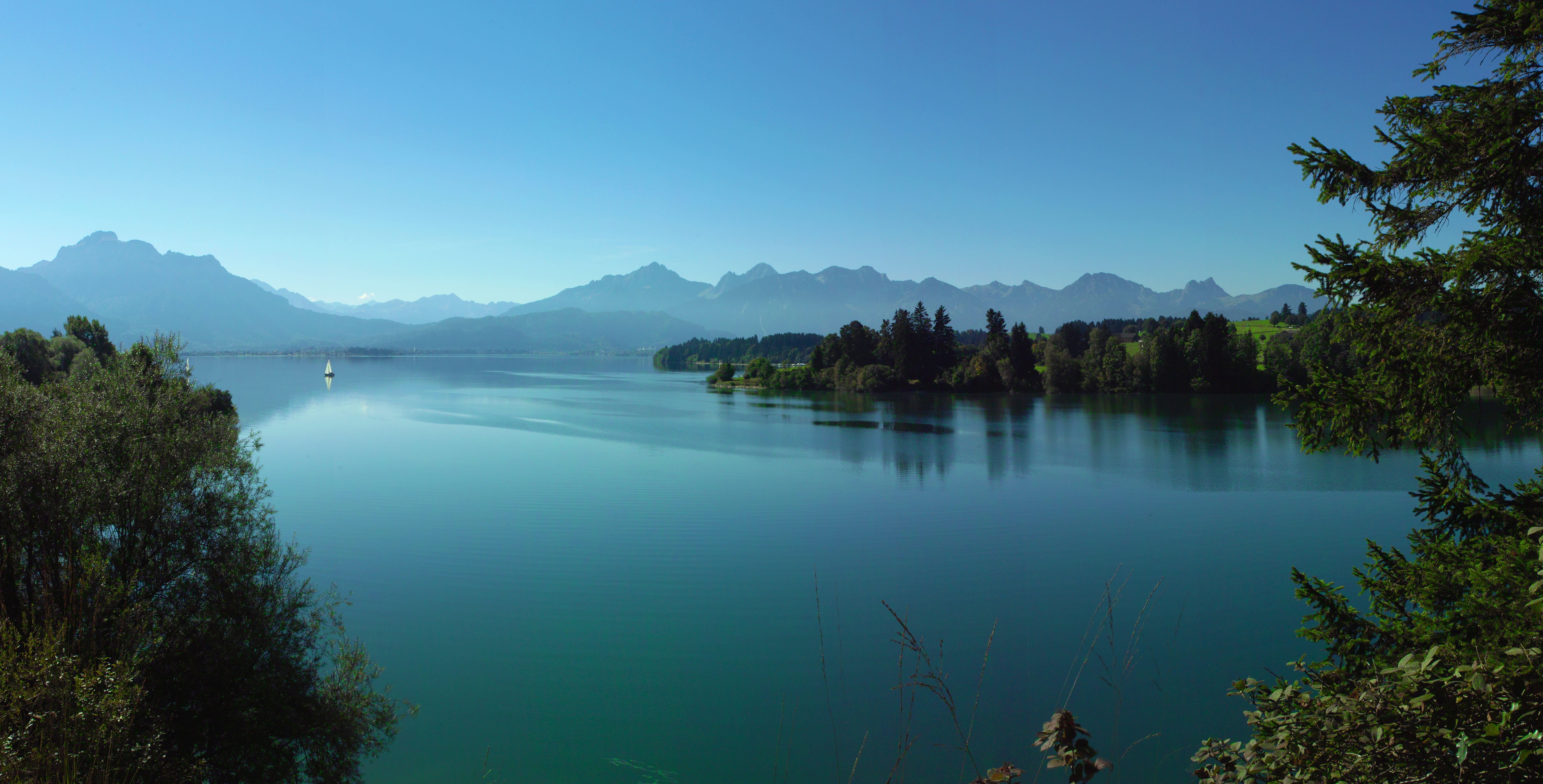reflection, mountain, scenics - nature, 8K, beauty in nature, bavaria, water, nature, sky, panorama, lake, view, tranquil scene, no people, alpine, idyllic, HD Wallpaper